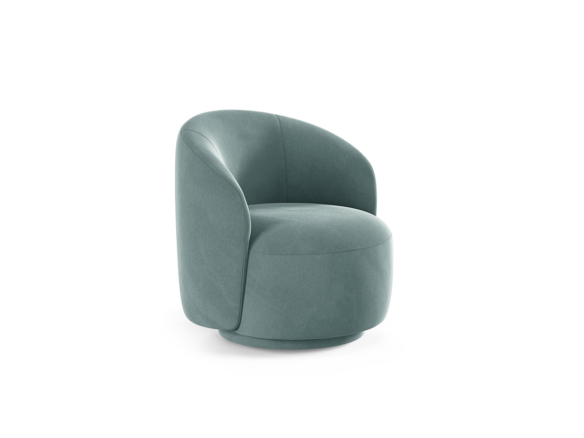 Micadoni Letizia otočné zamatové kreslo - Svetlomodrá, 69 cm