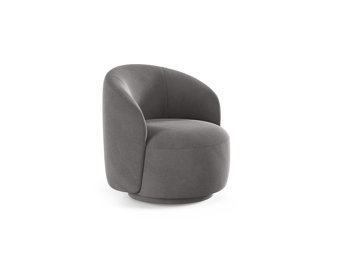 Micadoni Letizia otočné zamatové kreslo - Sivá, 69 cm