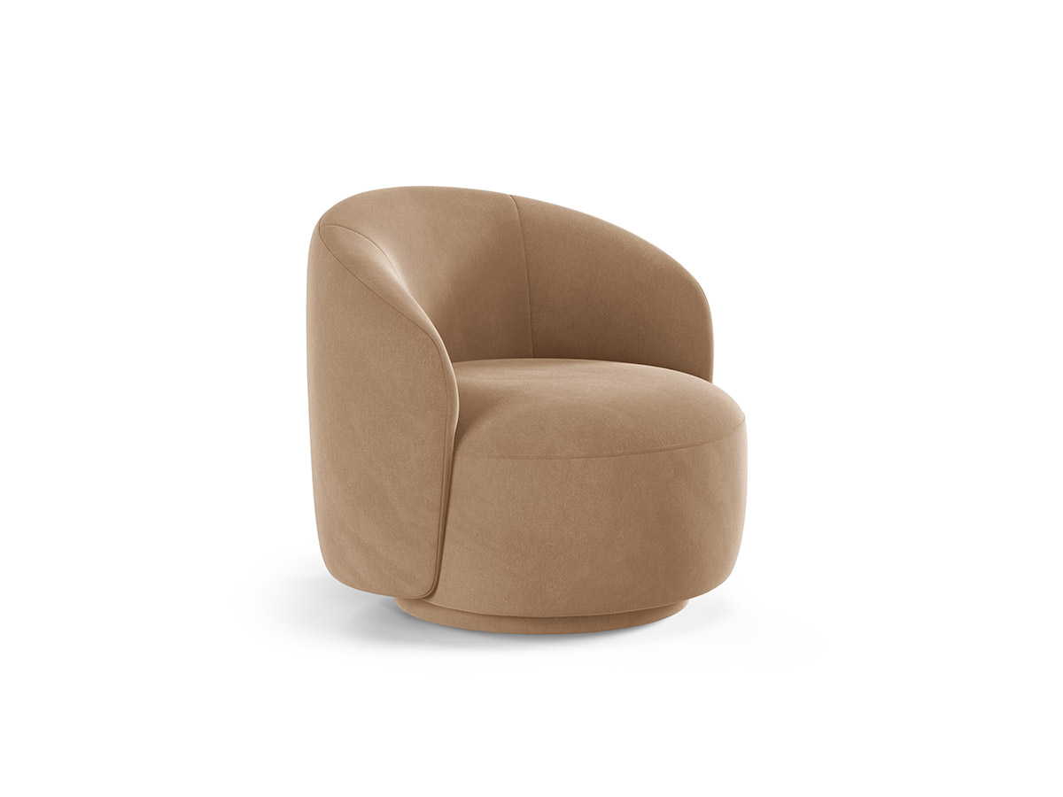 Micadoni Letizia otočné zamatové kreslo - Piesková, 86 cm