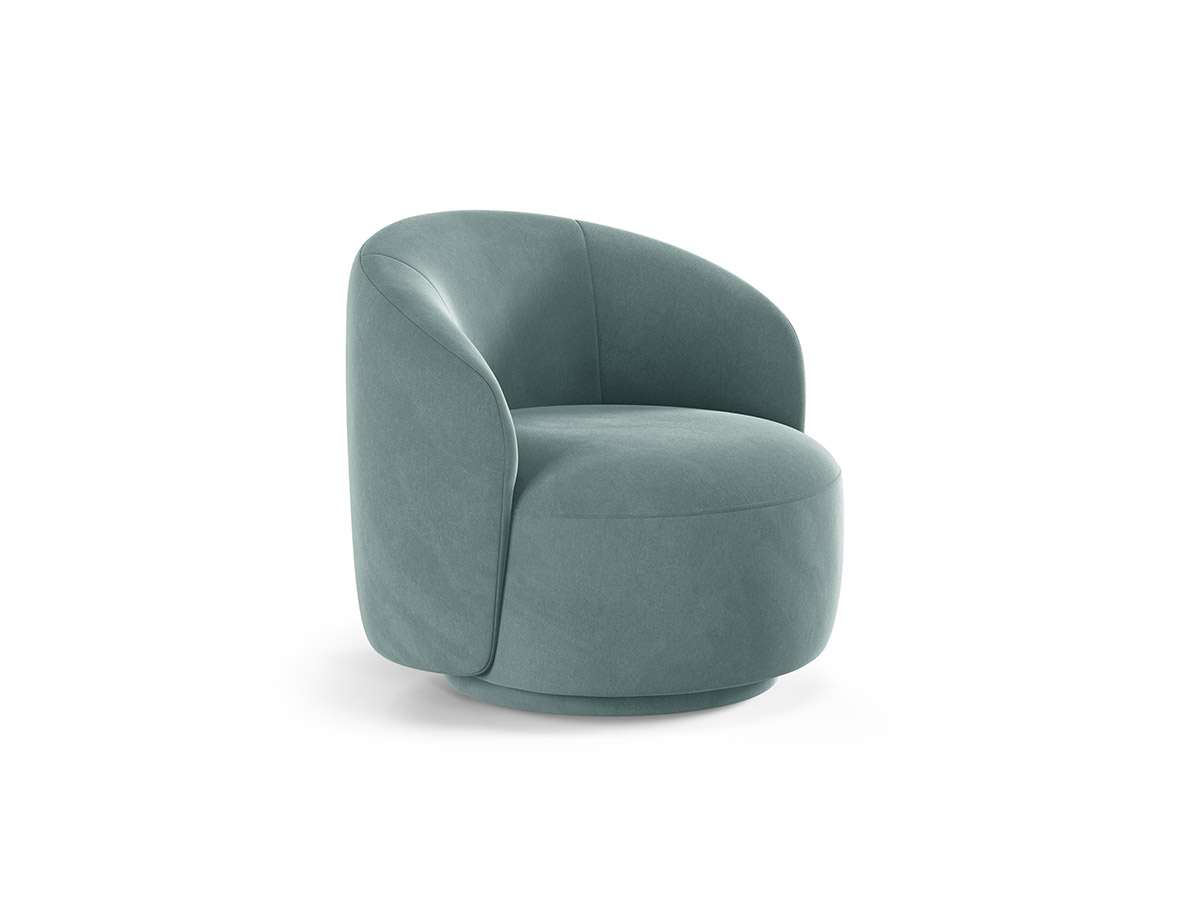 Micadoni Letizia otočné zamatové kreslo - Svetlomodrá, 86 cm