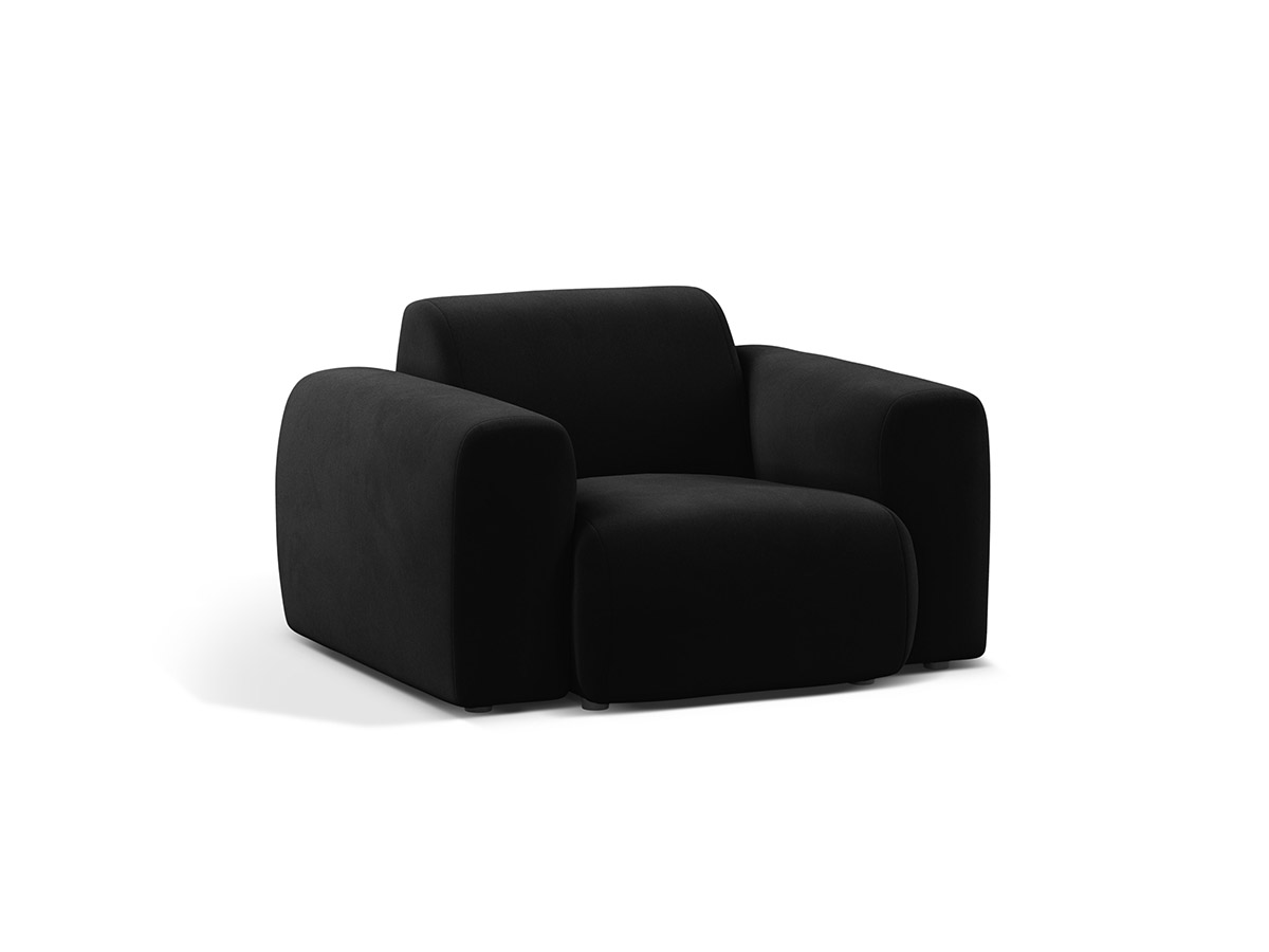 Micadoni Molino zamatové kreslo - Čierna