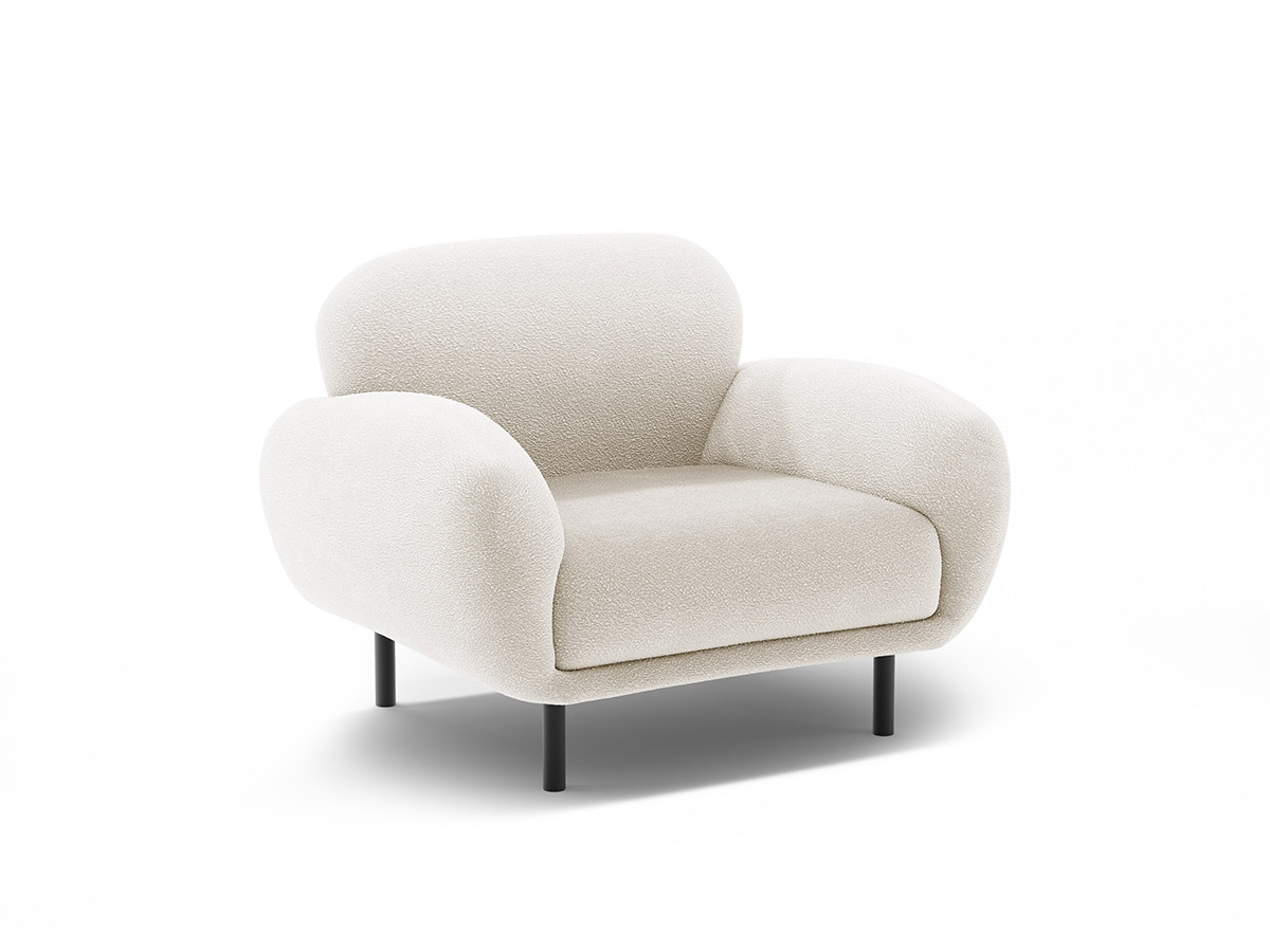 Micadoni Poppy bouclé kreslo - Biela