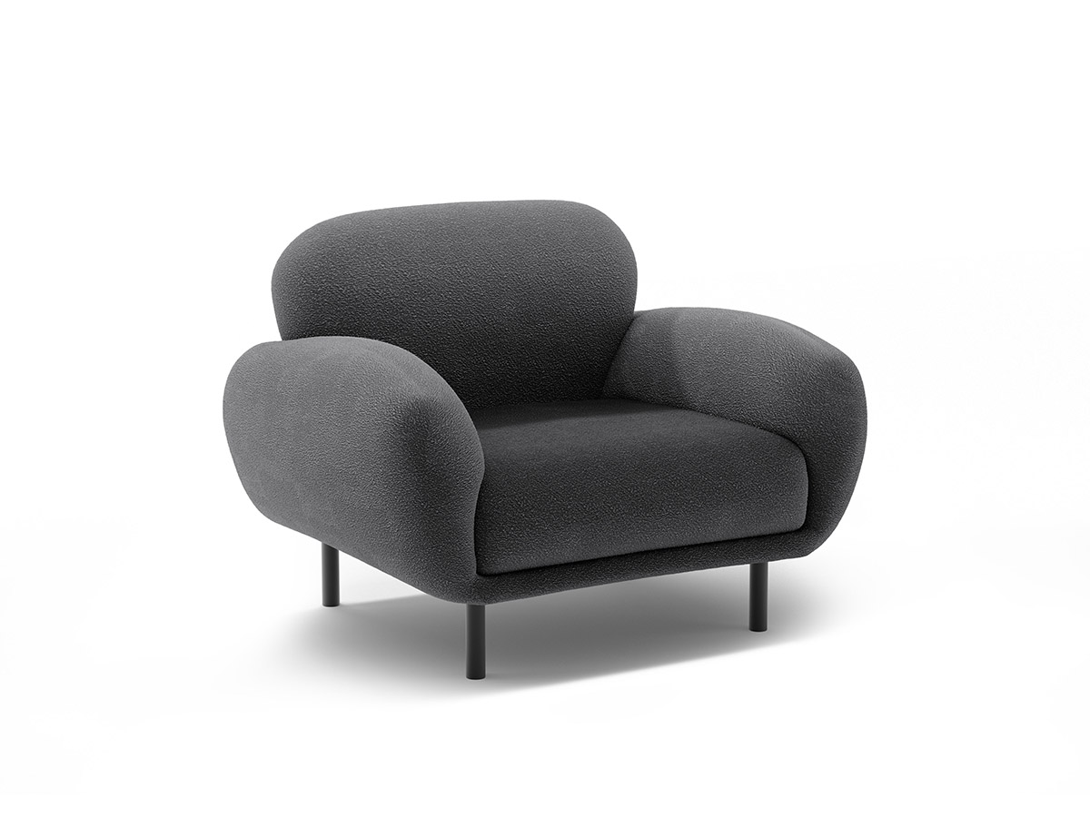 Micadoni Poppy bouclé kreslo - Tmavosivá