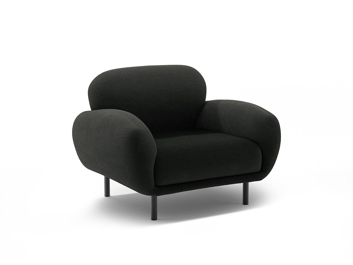 Micadoni Poppy bouclé kreslo - Čierna