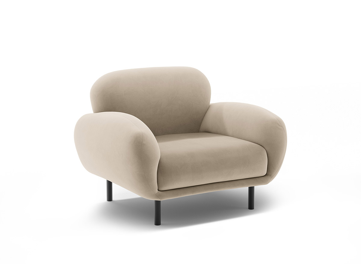 Micadoni Poppy zamatové kreslo - Béžová