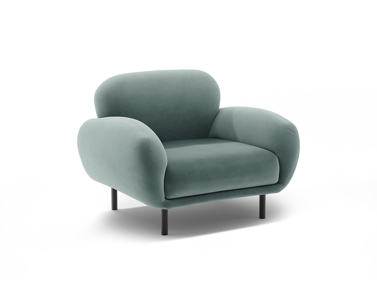 Micadoni Poppy zamatové kreslo - Svetlomodrá