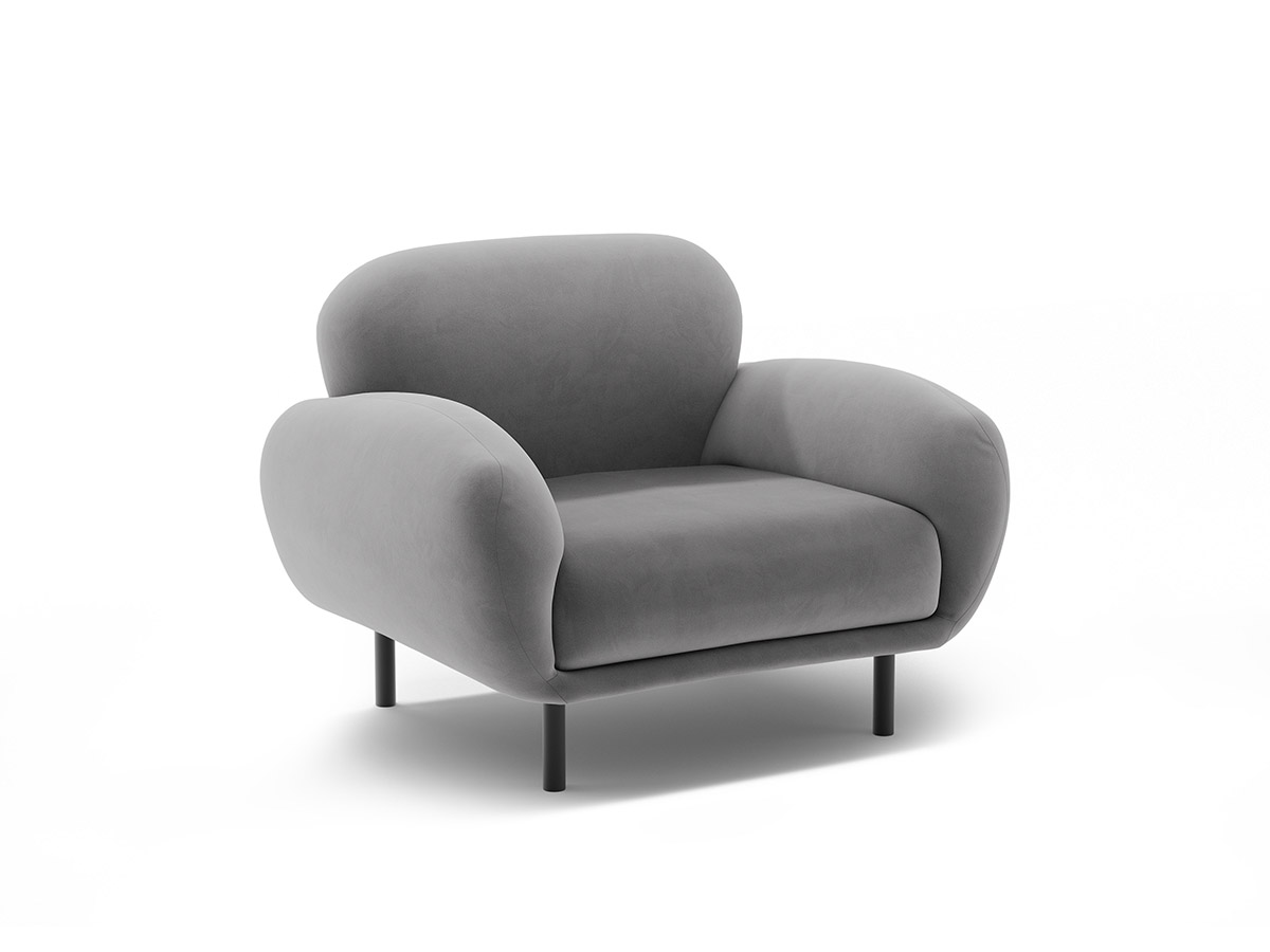 Micadoni Poppy zamatové kreslo - Svetlosivá