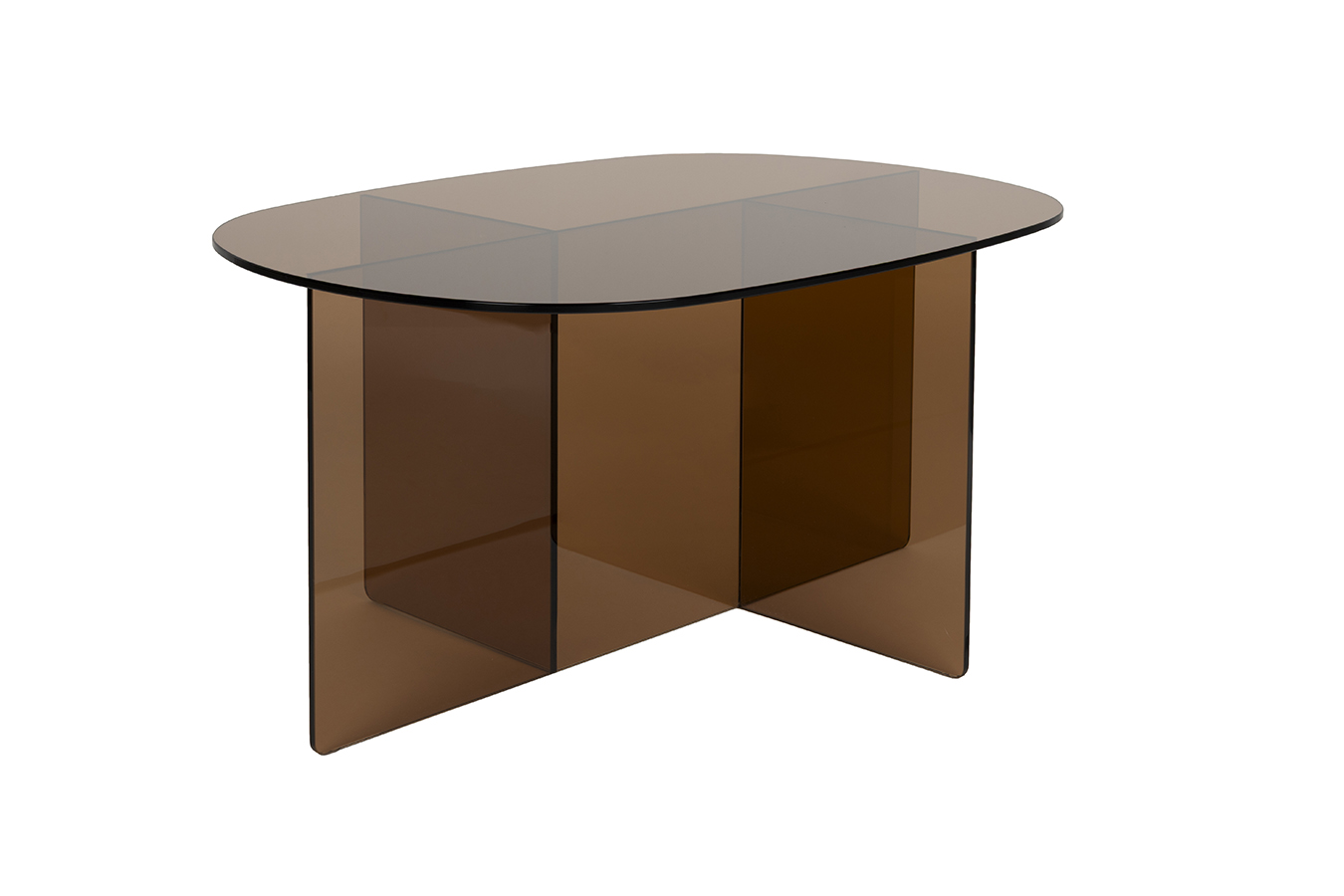 Zuiver Linea sklenený stolík - Konferenčný, Hnedá