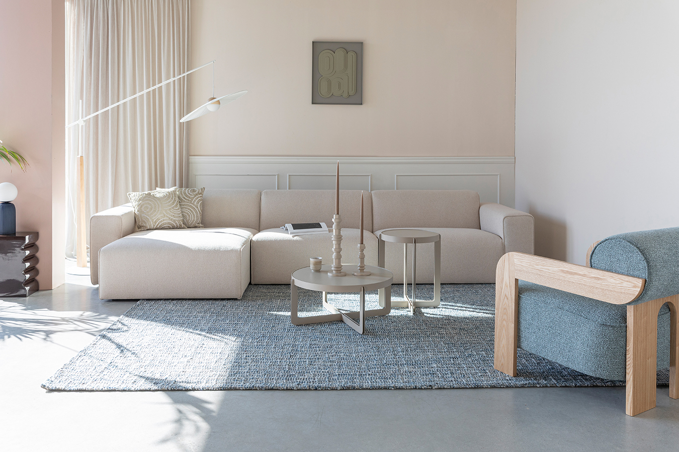 Zuiver Milka čalúnená sedačka 3