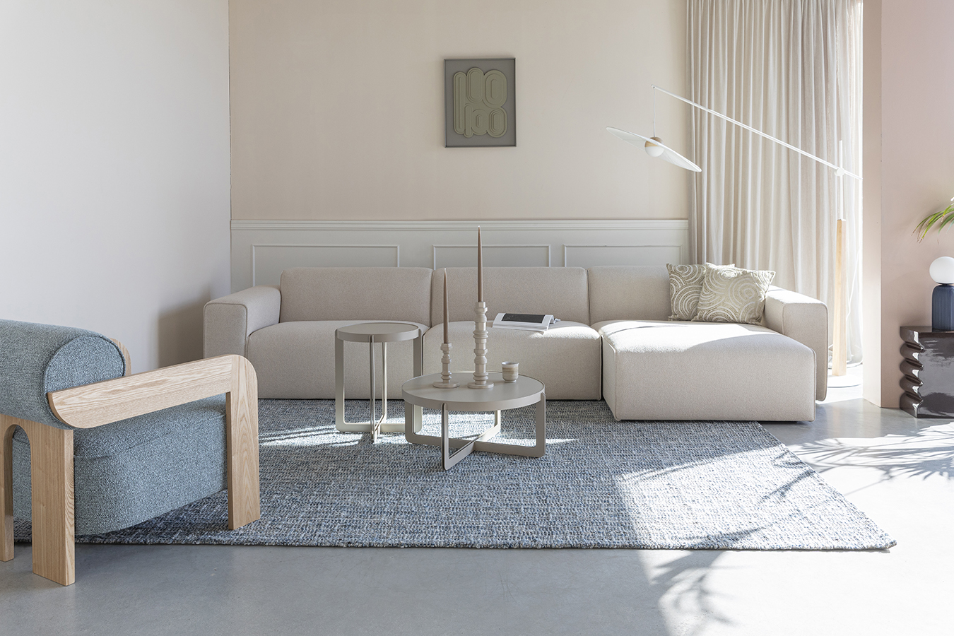 Zuiver Milka čalúnená sedačka 5