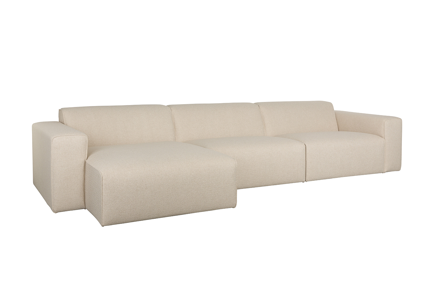 Zuiver Milka čalúnená sedačka - Krémová, Štvorsedačka, Ľavá