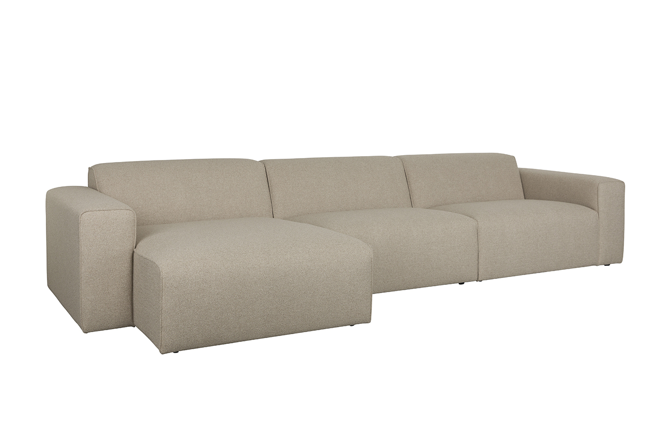 Zuiver Milka čalúnená sedačka - Béžová, Štvorsedačka, Ľavá