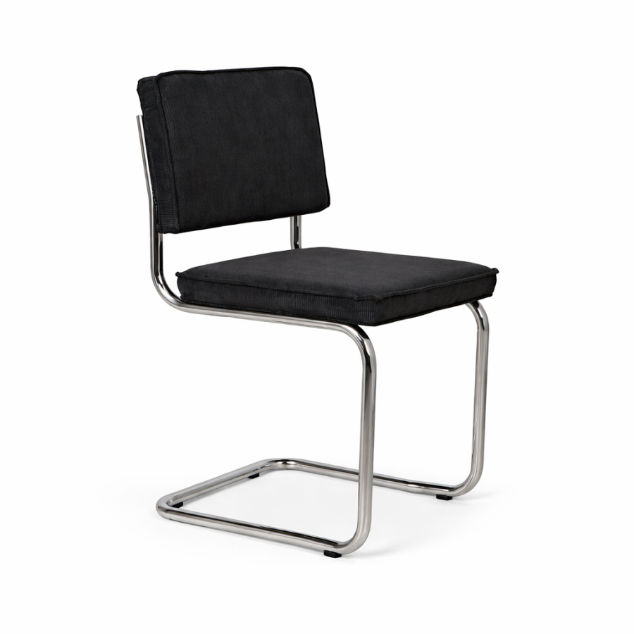 Zuiver Ridge Rib čalúnená stolička - Čierna, Bez podrúčok