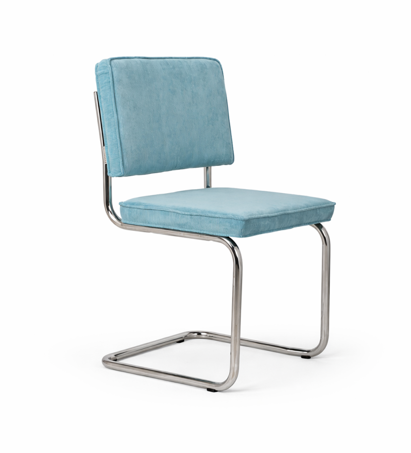 Zuiver Ridge Rib čalúnená stolička - Modrá, Bez podrúčok