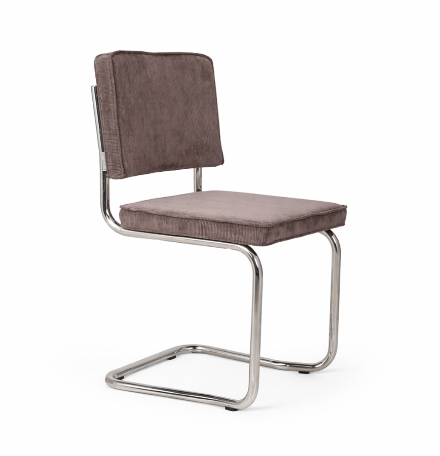 Zuiver Ridge Rib čalúnená stolička - Sivá, Bez podrúčok