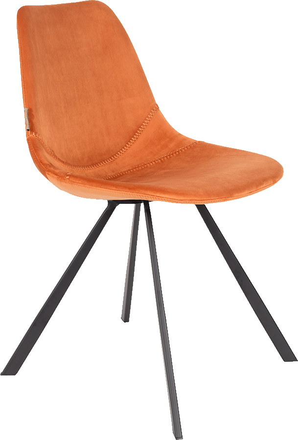 Dutchbone Franky Velvet zamatová stolička - Oranžová