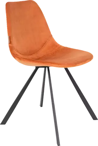 Dutchbone Franky Velvet zamatová stolička - Oranžová