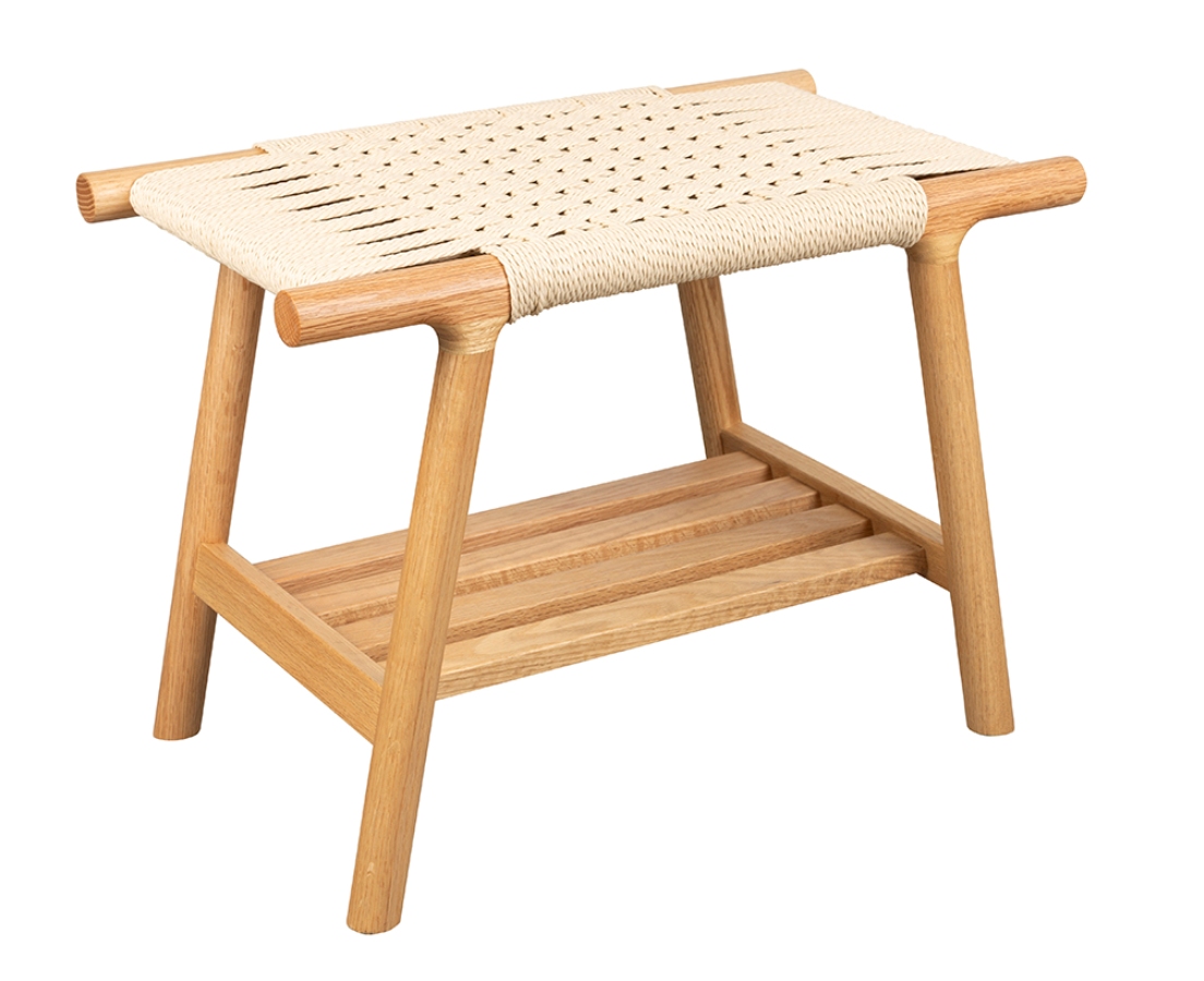 Dutchbone Kintaro drevená stolička s výpletom - Prírodná, 60 cm