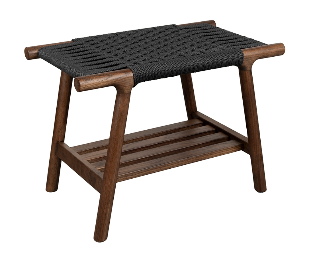 Dutchbone Kintaro drevená stolička s výpletom - Orech, 60 cm