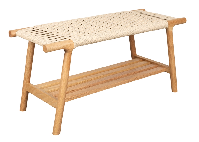 Dutchbone Kintaro drevená stolička s výpletom - Prírodná, 90 cm