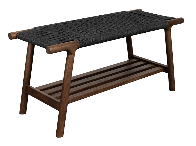 Dutchbone Kintaro drevená stolička s výpletom - Orech, 90 cm