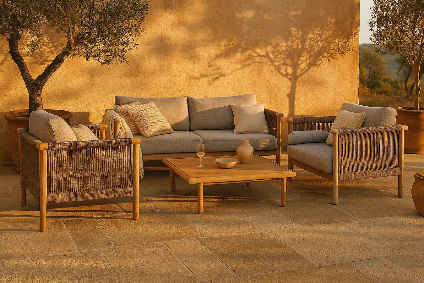 Dutchbone Oasis záhradná pohovka so stolíkom