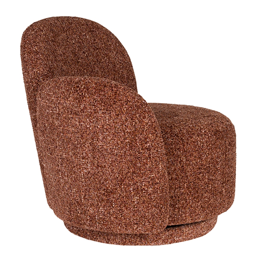 Dutchbone Rose otočné kreslo - Hnedočervená