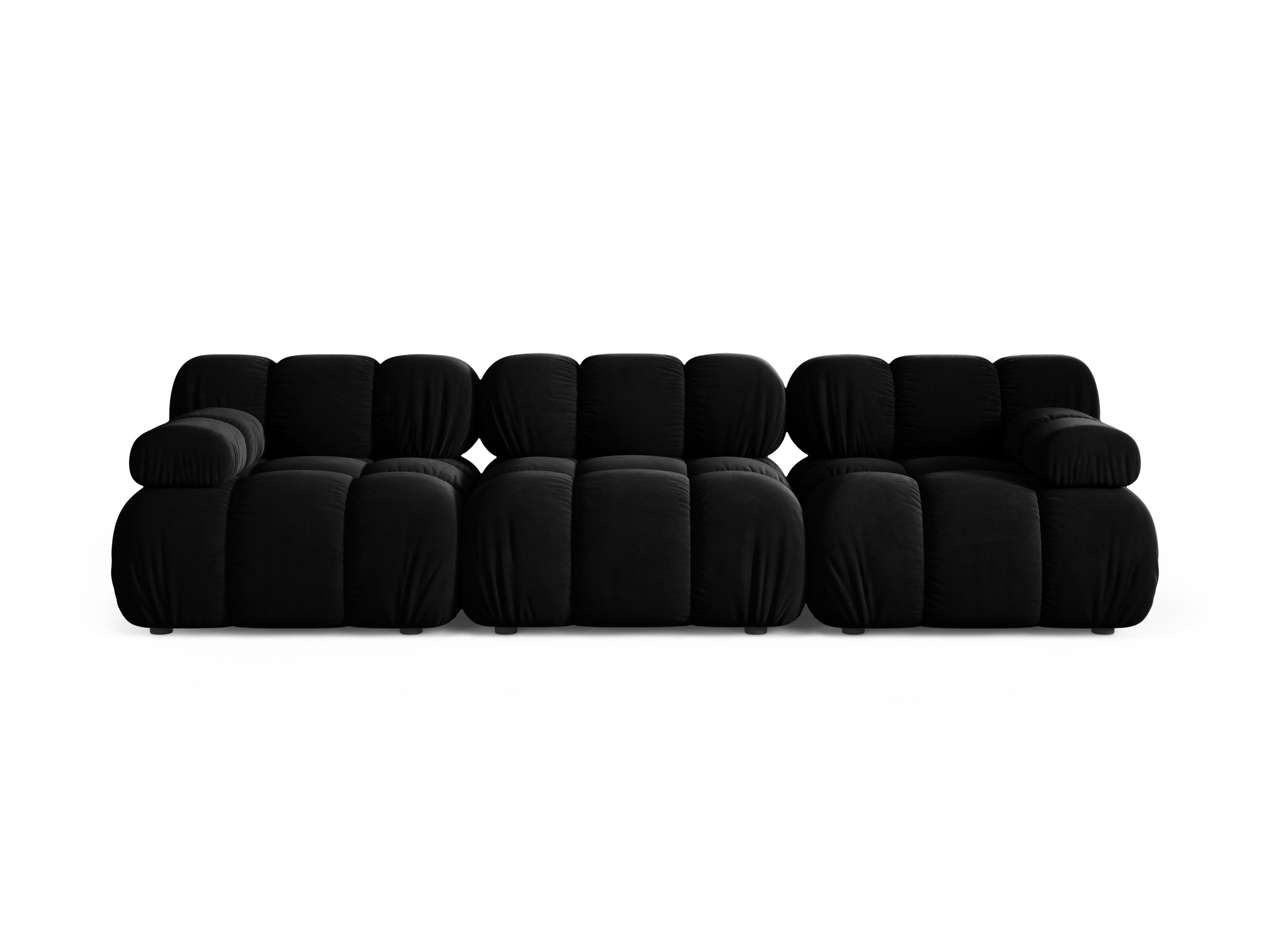 Micadoni Bellis trojmiestna pohovka 282 × 94 cm - Zamat Venus (Ven2923) - Čierna
