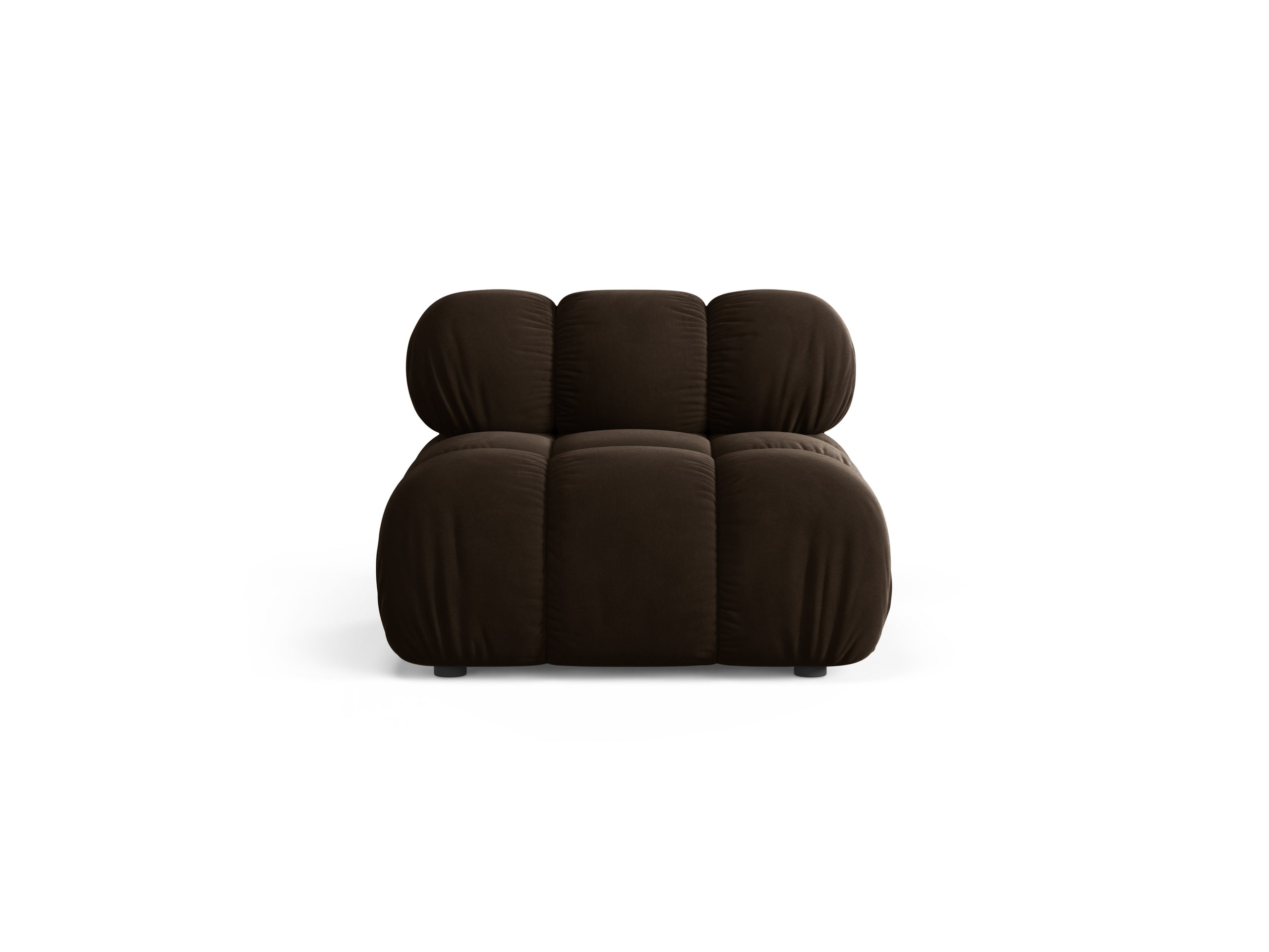 Micadoni Bellis modul sedačky 94 × 94 cm - Zamat Bluvel (Blu48) - Tmavohnedá