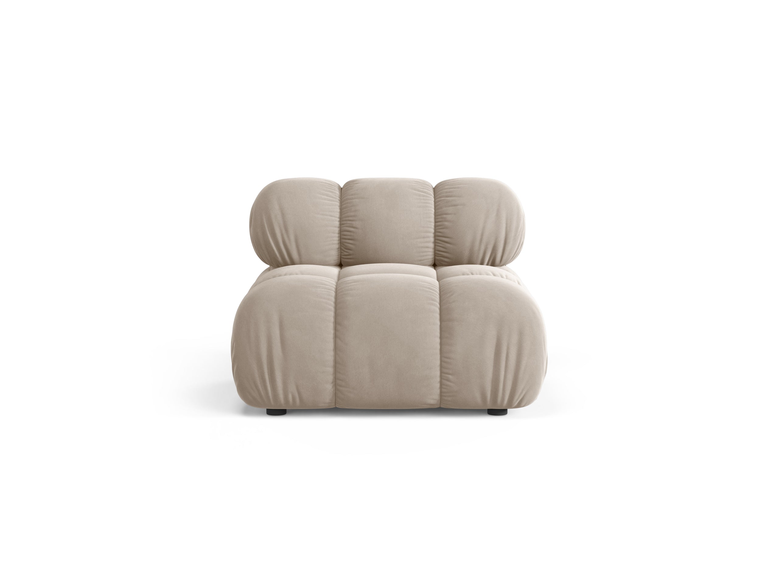 Micadoni Bellis modul sedačky 94 × 94 cm - Zamat Bluvel (Blu30) - Tmavobéžová