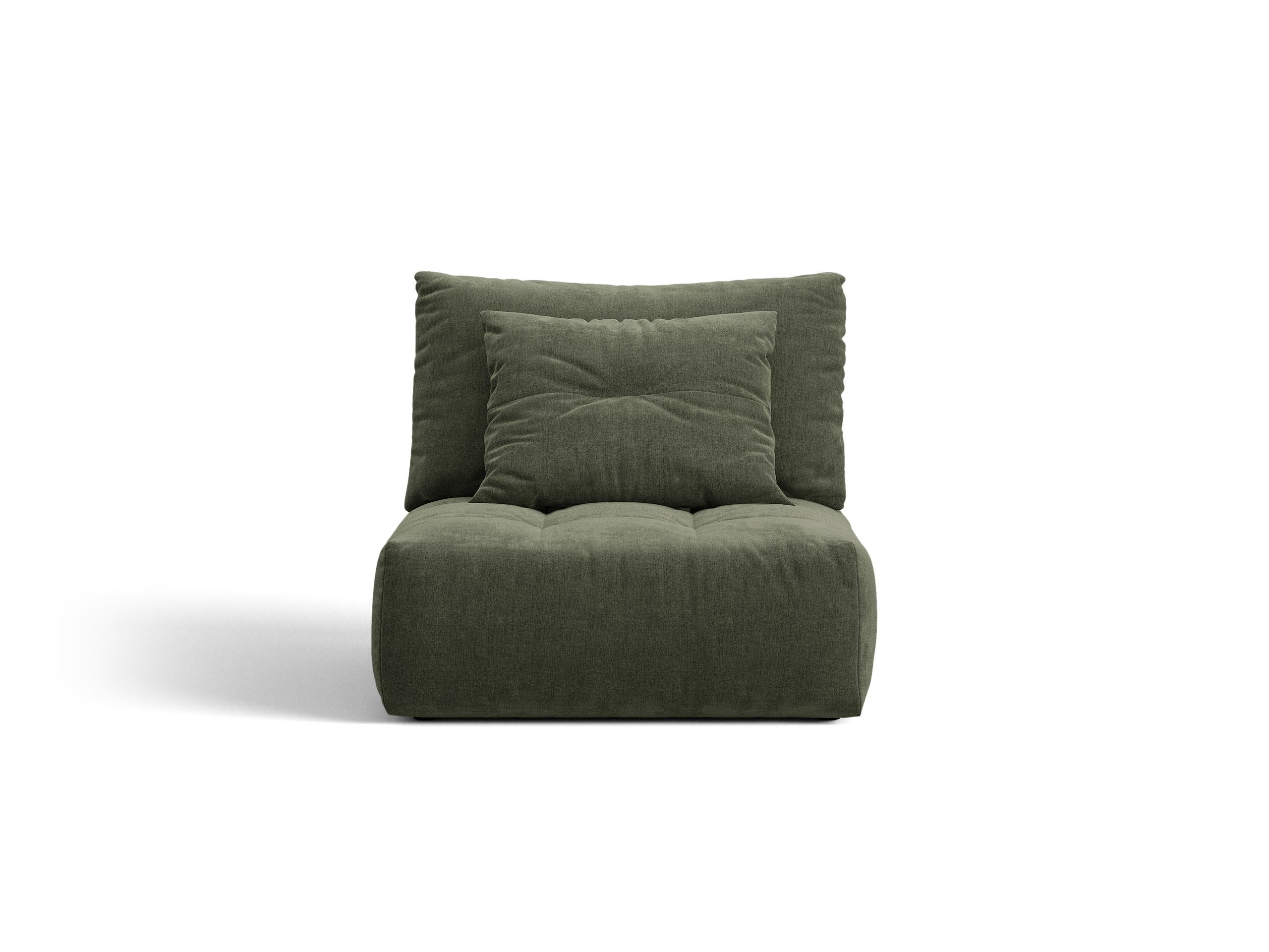 Micadoni Bloom modul sedačky bez podrúčok 95 × 107 cm - Štrukturovaná látka Wind (Win75) - Machovozelená