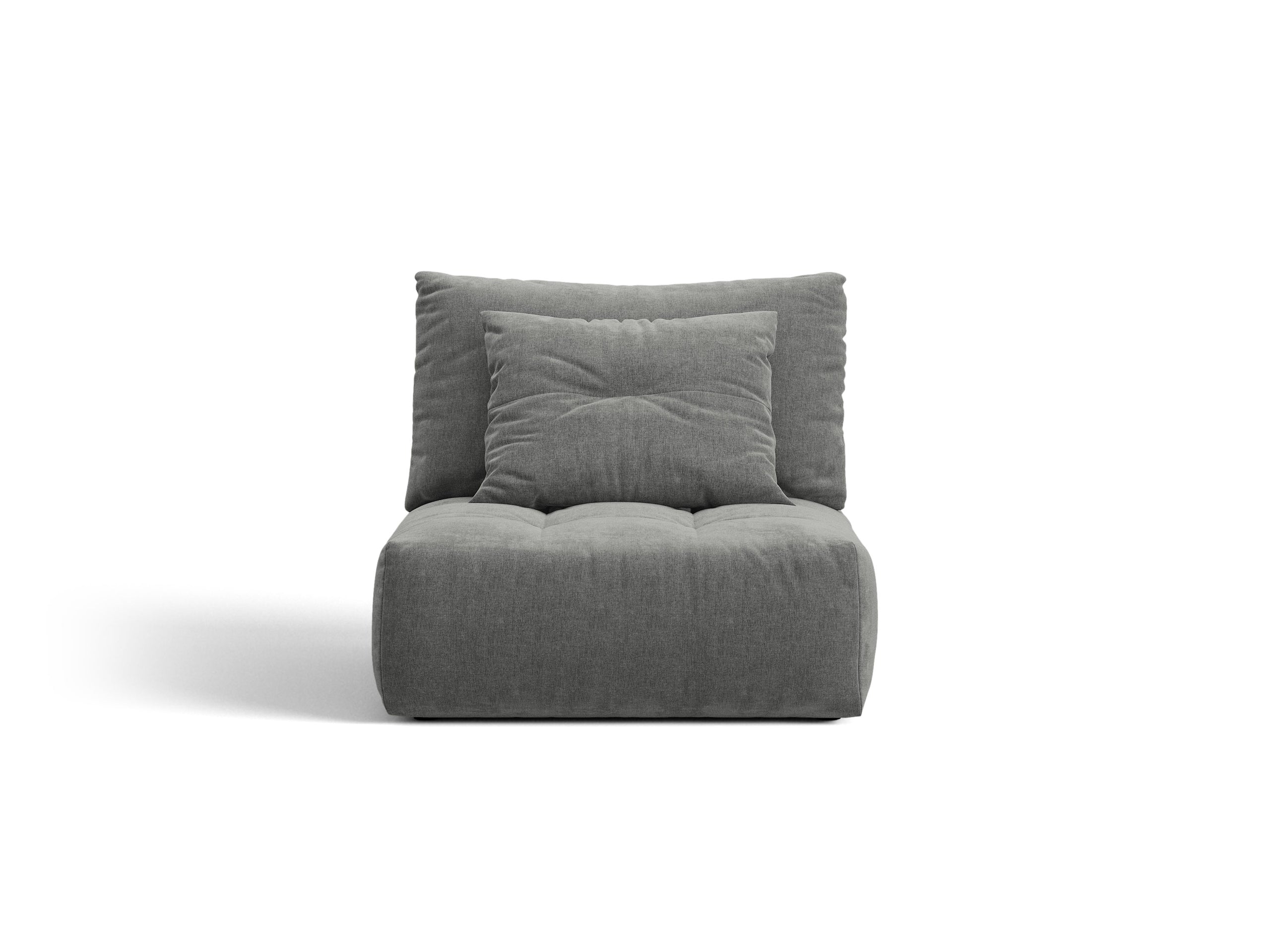 Micadoni Bloom modul sedačky bez podrúčok 95 × 107 cm - Štrukturovaná látka Wind (Win89) - Tmavosivá