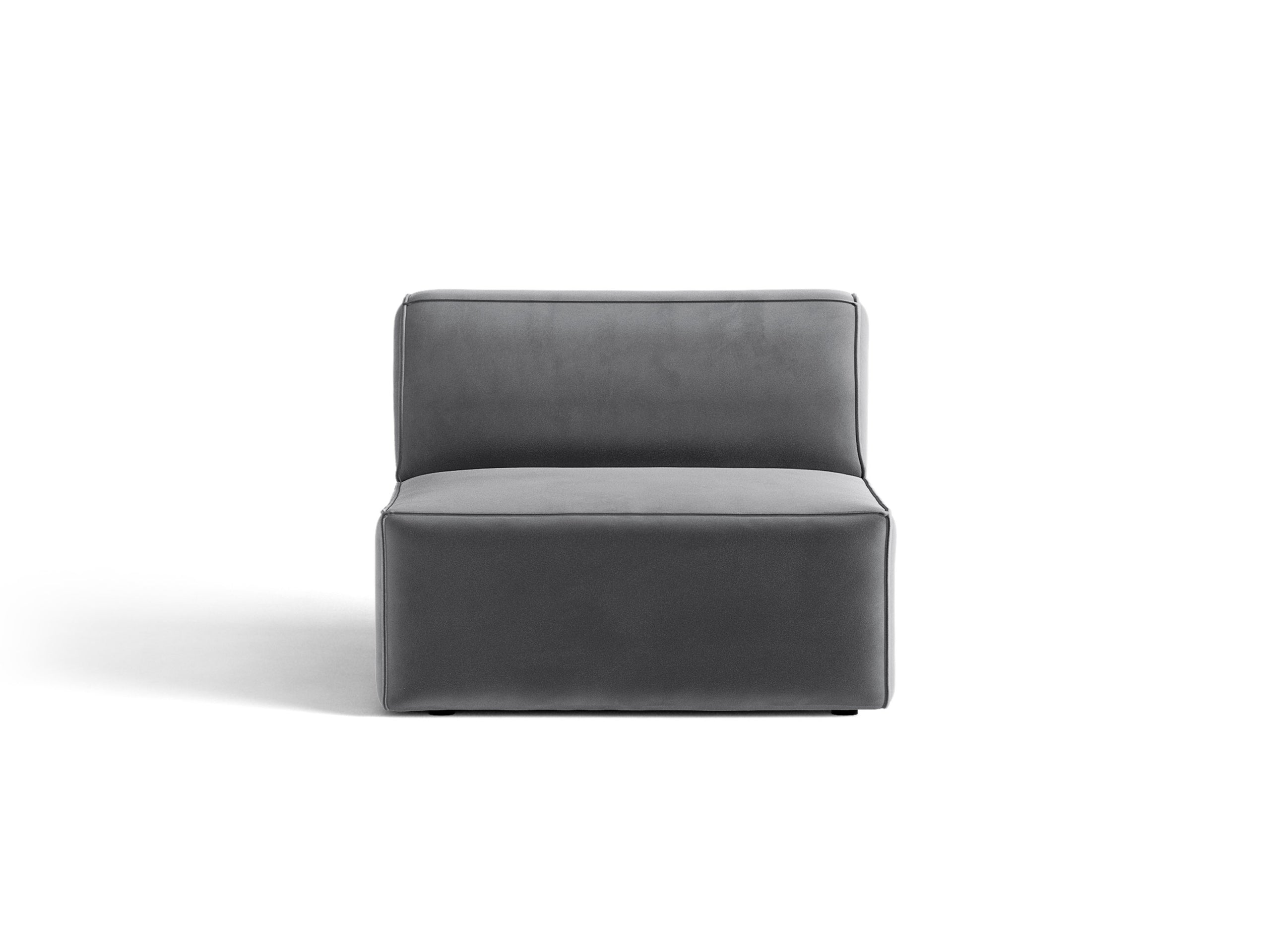 Micadoni Jodie modul sedačky bez podrúčok 80 × 99 cm - Zamat Bluvel (Blu14) - Sivá