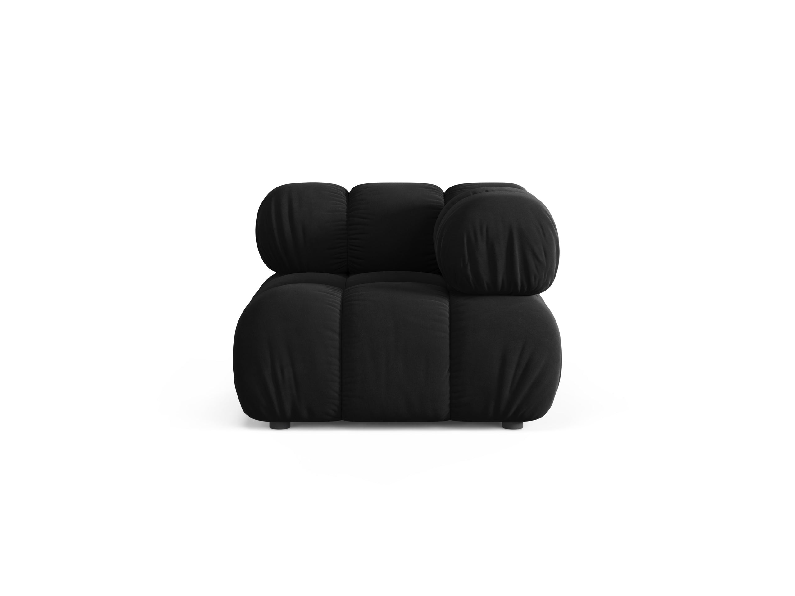 Micadoni Bellis rohový modul sedačky 94 × 94 cm - Zamat Bluvel (Blu19) - Čierna
