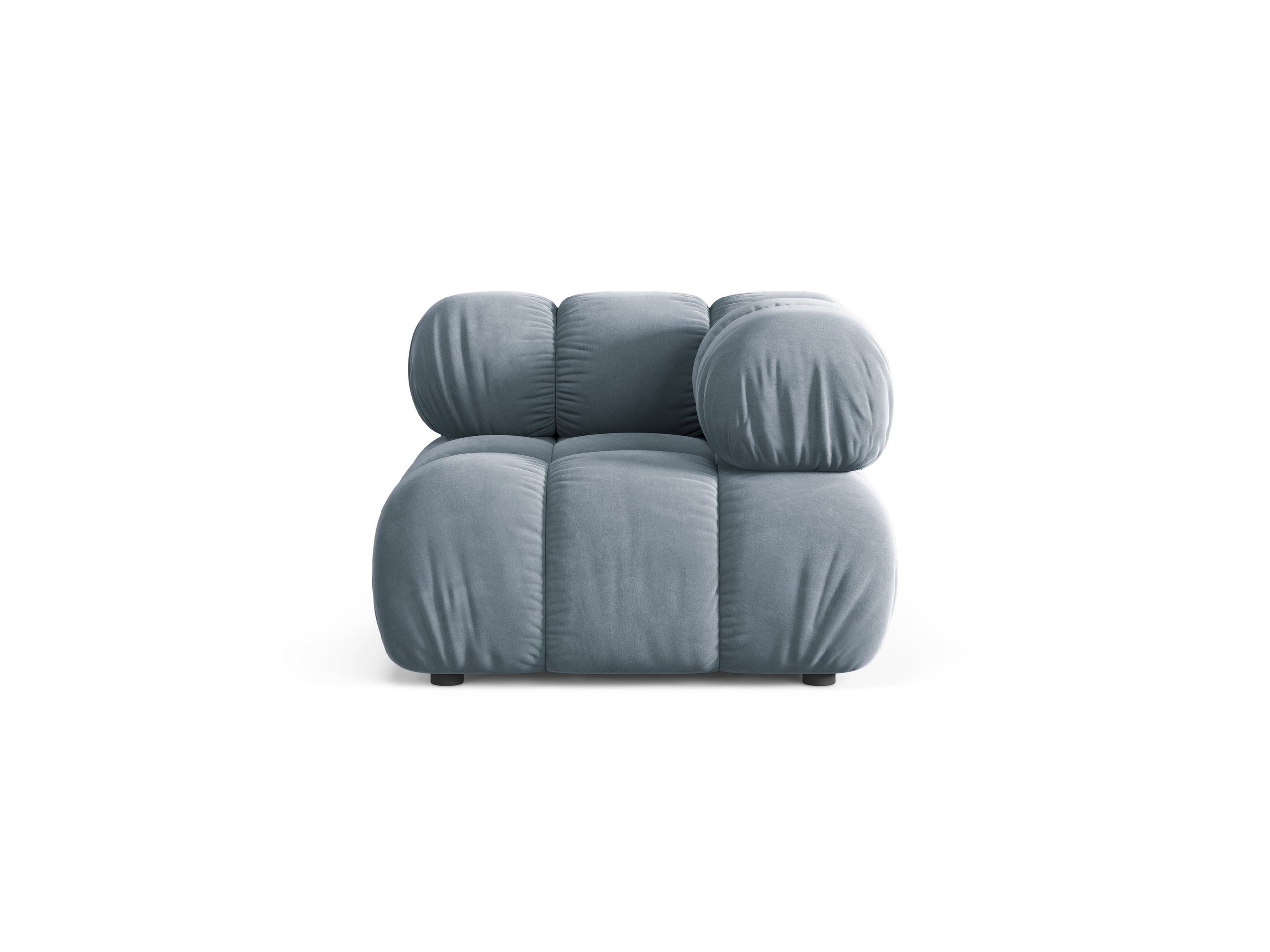 Micadoni Bellis rohový modul sedačky 94 × 94 cm - Zamat Bluvel (Blu06) - Svetlomodrá