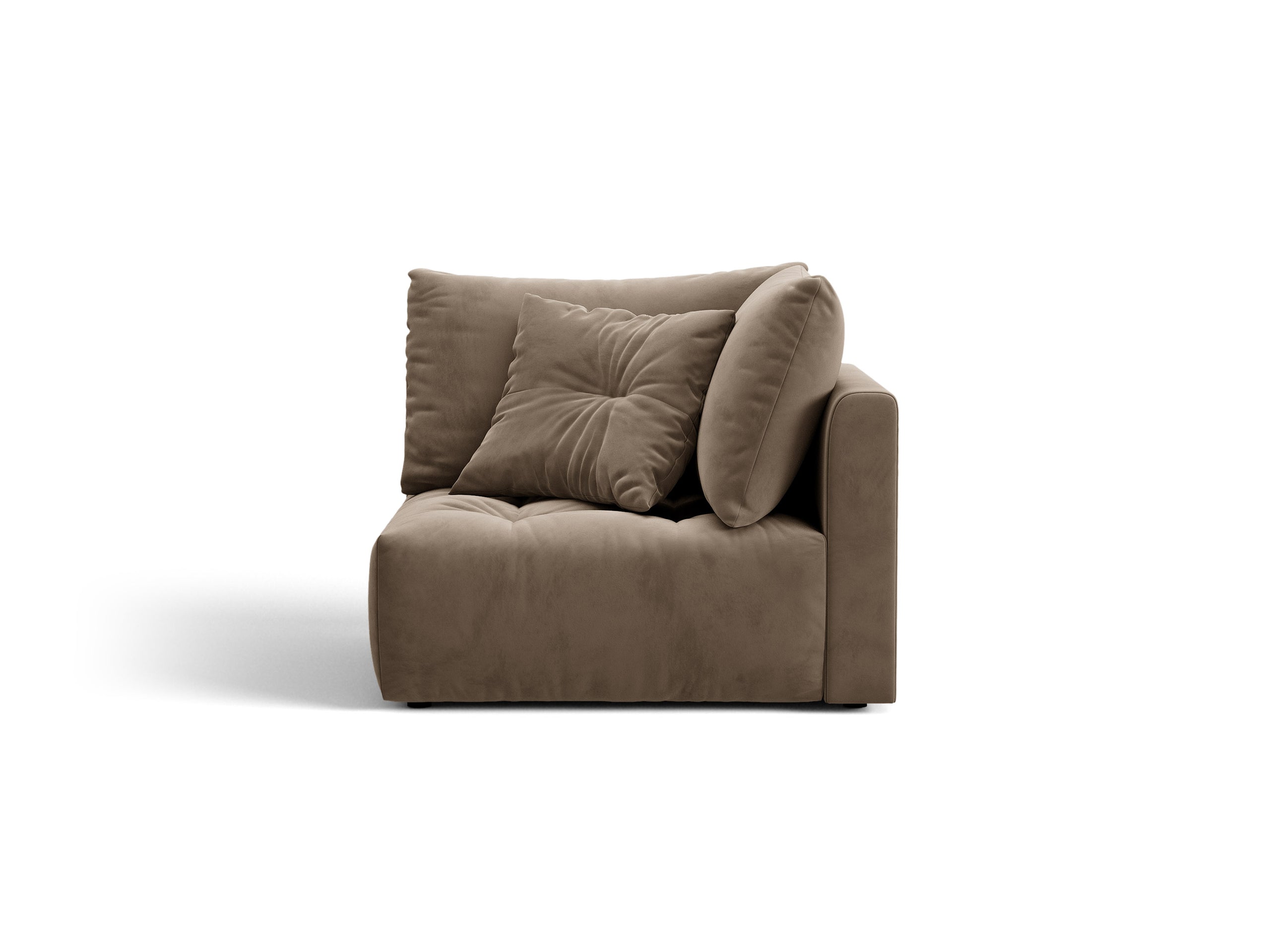 Micadoni Bloom rohový modul sedačky 105 × 105 cm - Zamat Casino (Castau) - Svetlohnedá