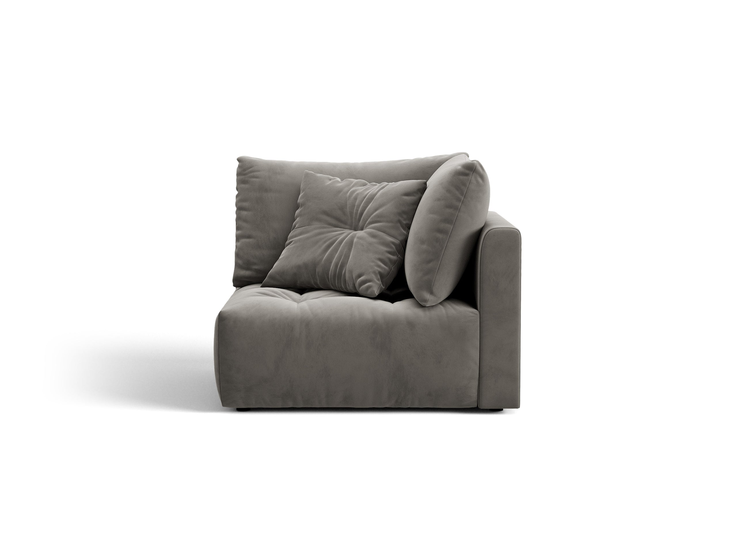 Micadoni Bloom rohový modul sedačky 105 × 105 cm - Zamat Casino (Cassto) - Sivá