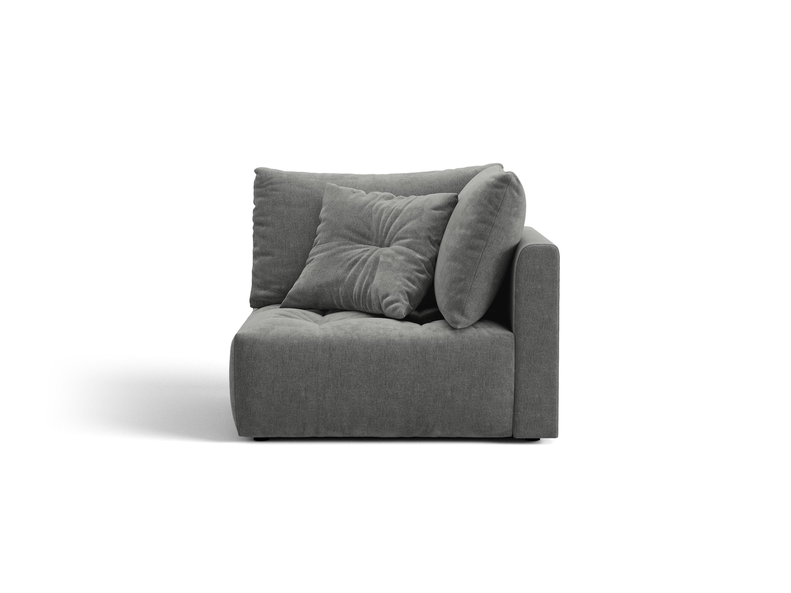 Micadoni Bloom rohový modul sedačky 105 × 105 cm - Štrukturovaná látka Wind (Win89) - Tmavosivá