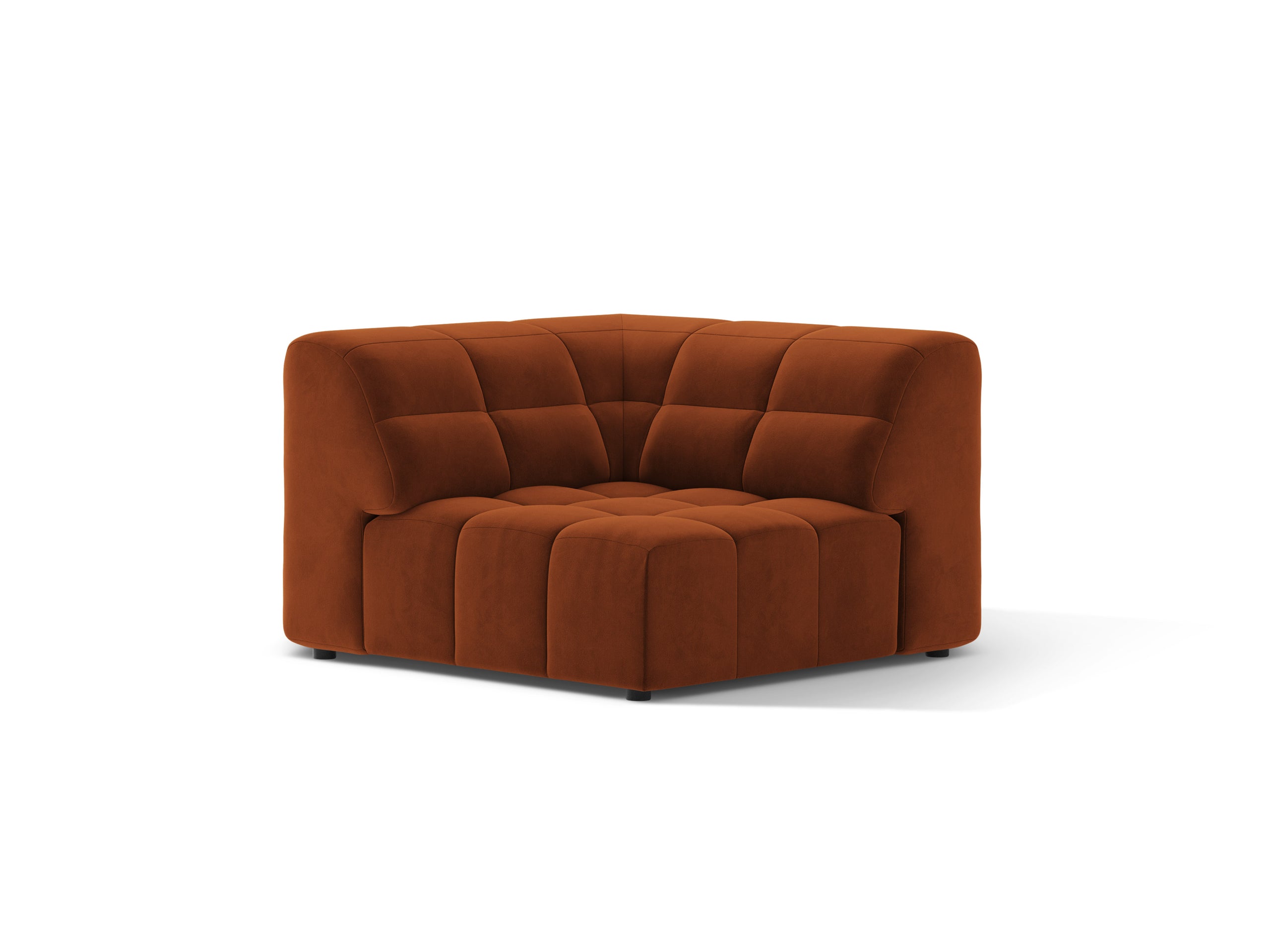 Micadoni Jennifer rohový modul sedačky 99 × 99 cm - Zamat Bluvel (Blu4215) - Terakotová