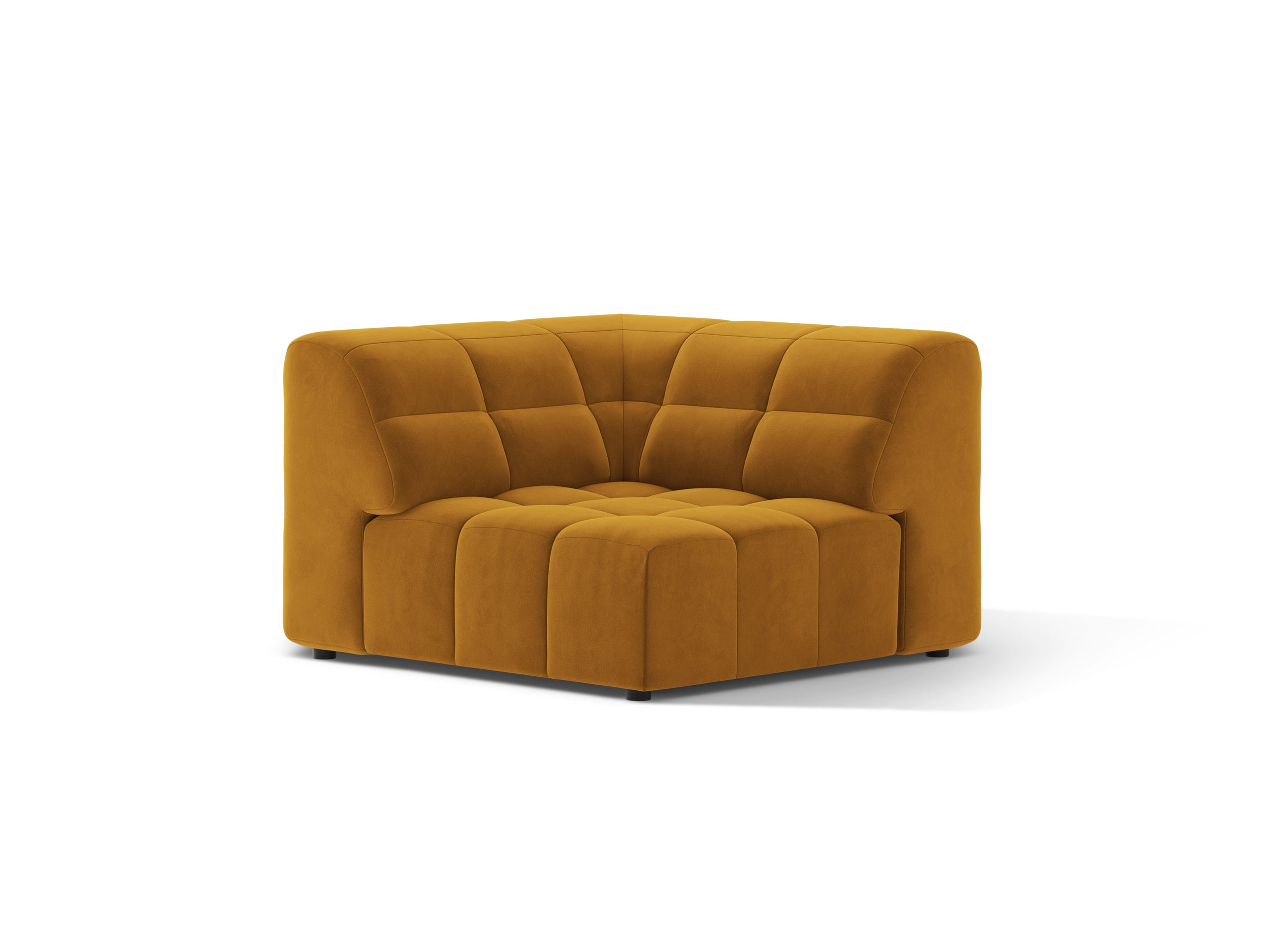 Micadoni Jennifer rohový modul sedačky 99 × 99 cm - Zamat Bluvel (Blu68) - Žltá