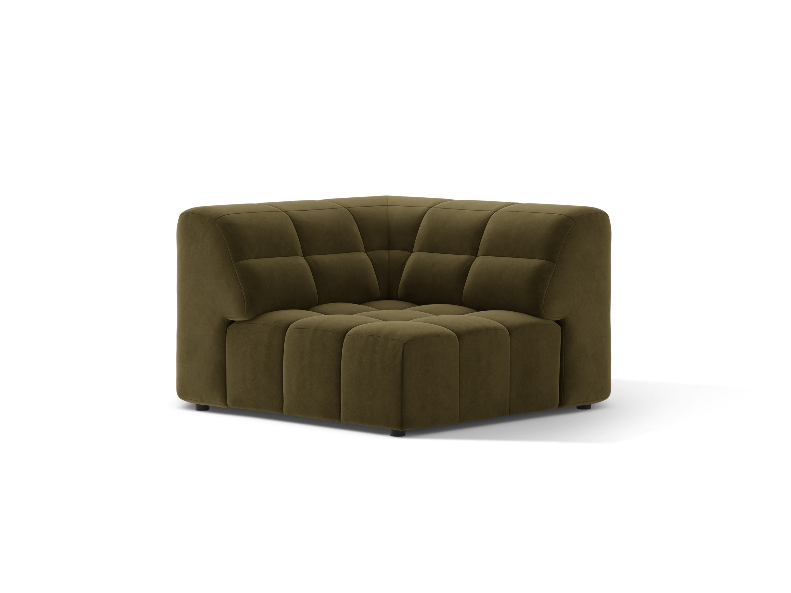 Micadoni Jennifer rohový modul sedačky 99 × 99 cm - Zamat Bluvel (Blu77) - Zelená