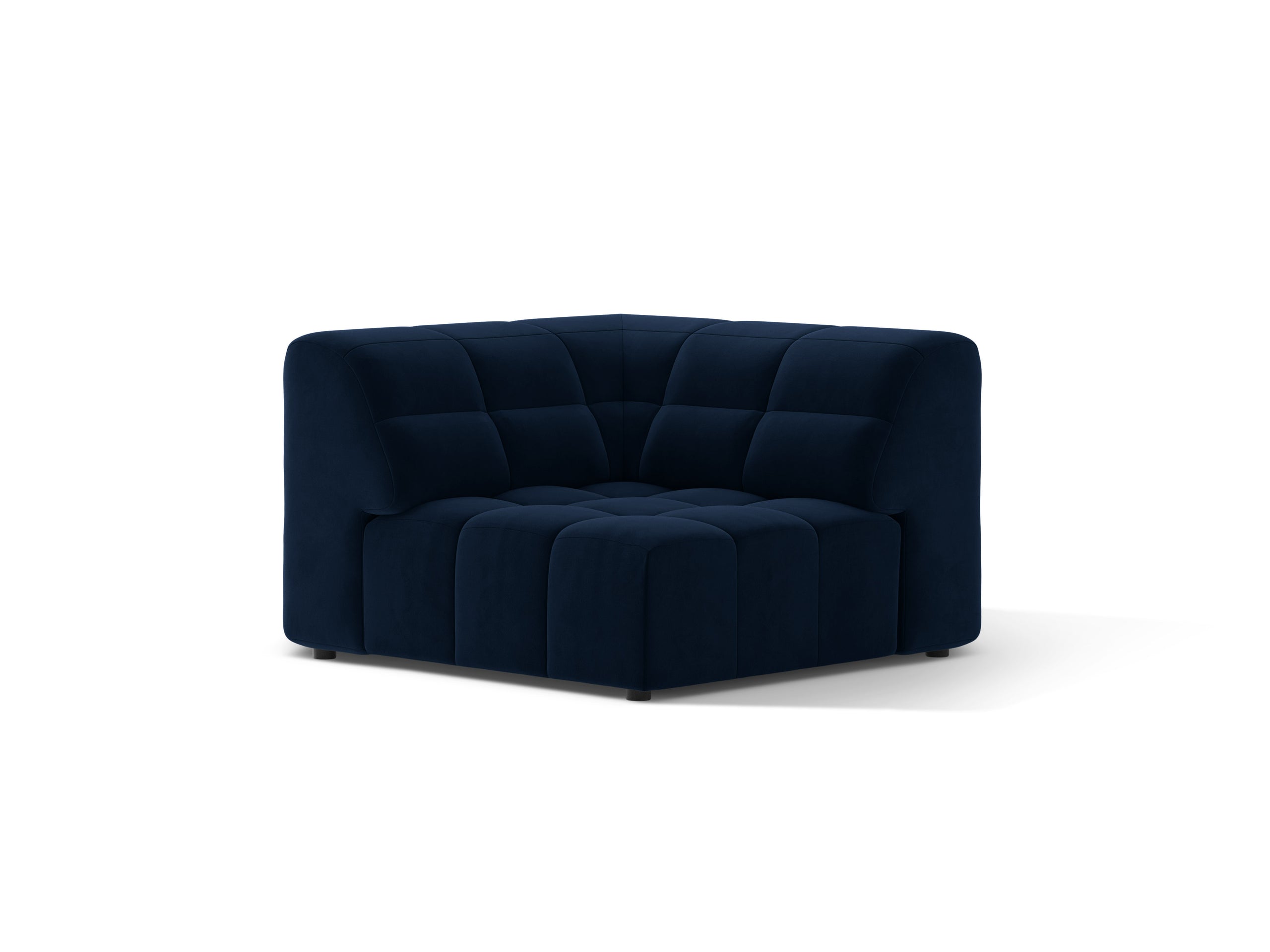 Micadoni Jennifer rohový modul sedačky 99 × 99 cm - Zamat Bluvel (Blu86) - Kráľovská modrá