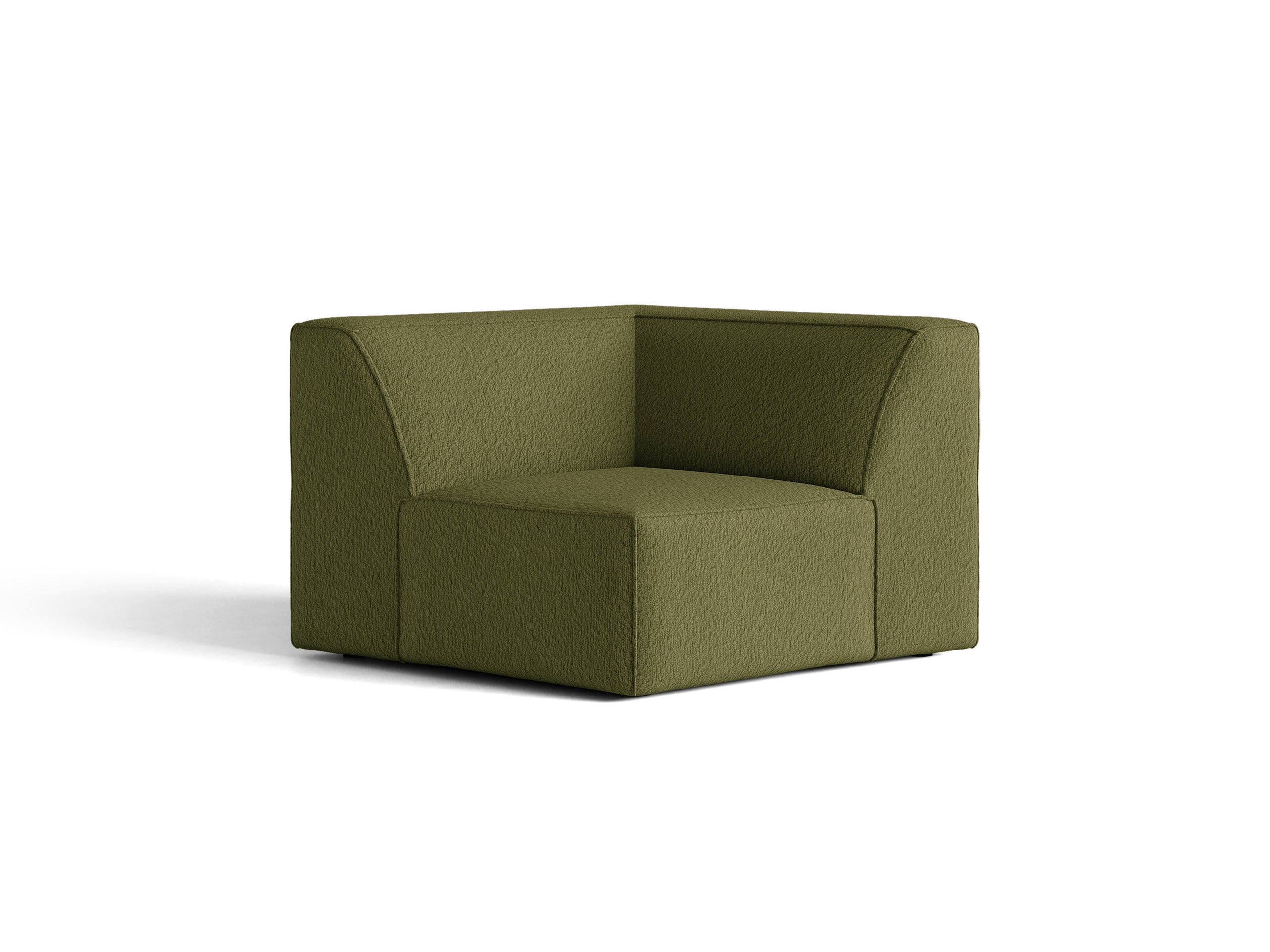 Micadoni Jodie rohový modul sedačky 99 × 99 cm - Buklé Baloo (Bal2090) - Tmavá olivovozelená
