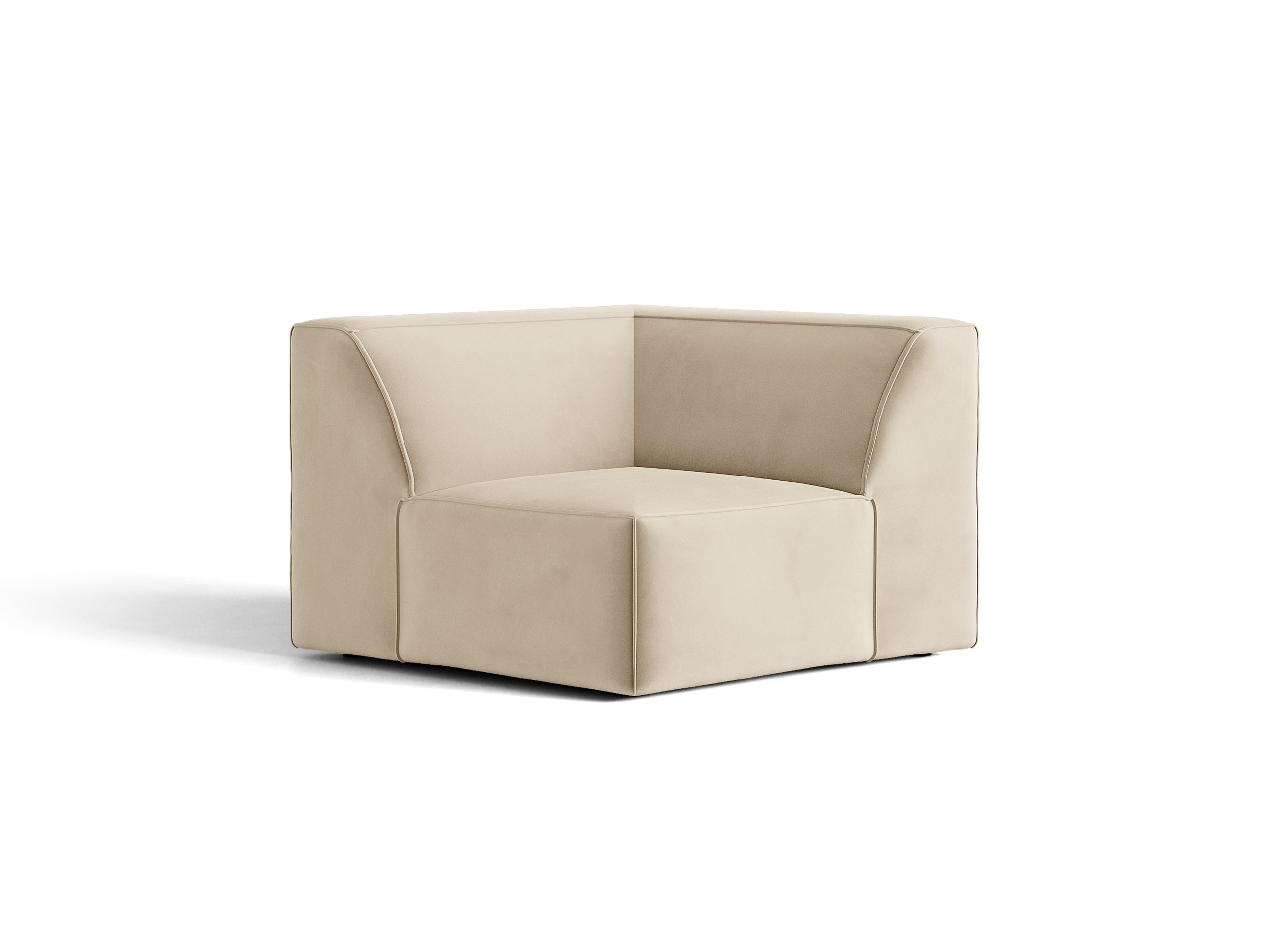 Micadoni Jodie rohový modul sedačky 99 × 99 cm - Zamat Bluvel (Blu30) - Tmavobéžová