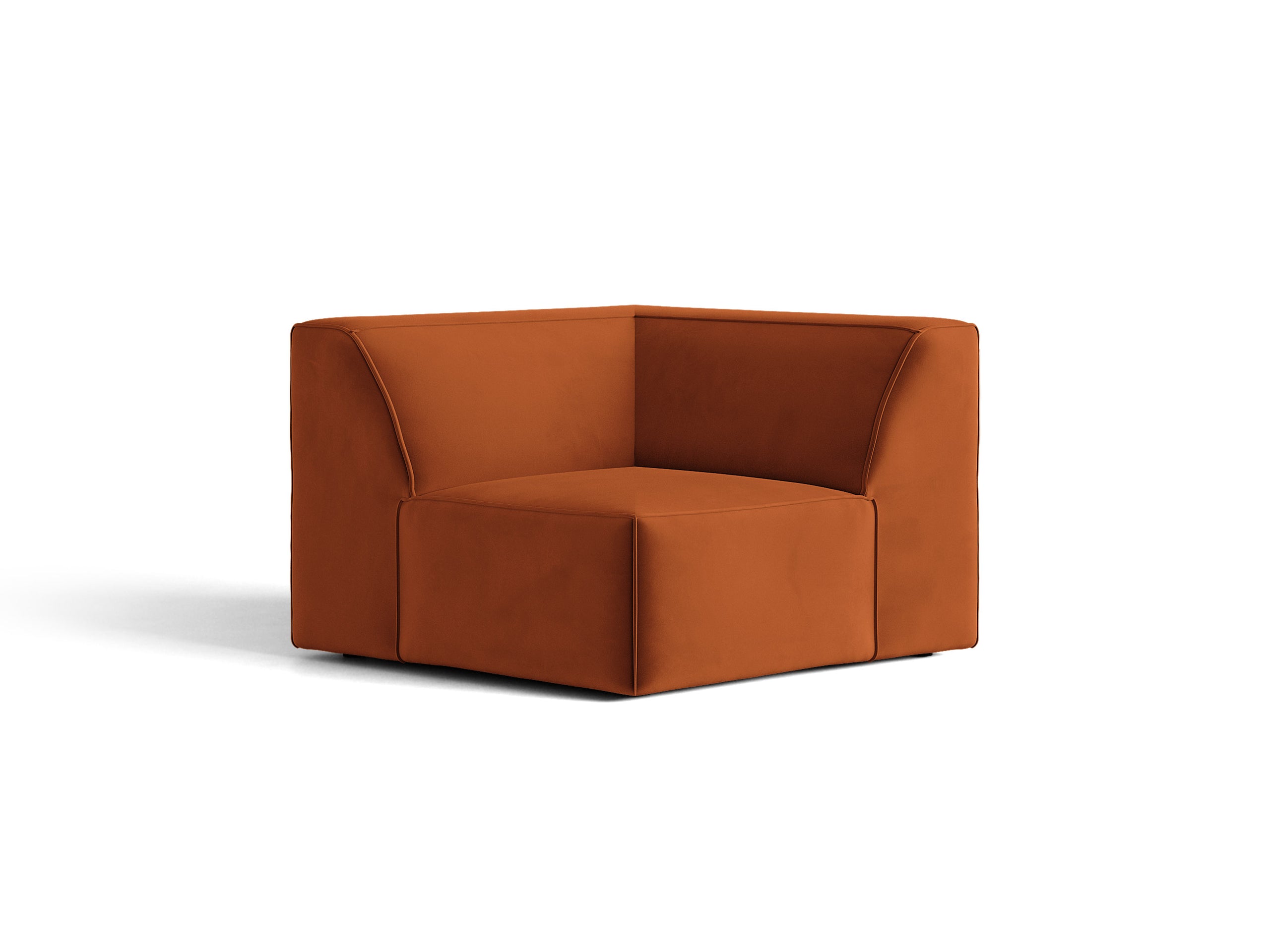 Micadoni Jodie rohový modul sedačky 99 × 99 cm - Zamat Bluvel (Blu4215) - Terakotová
