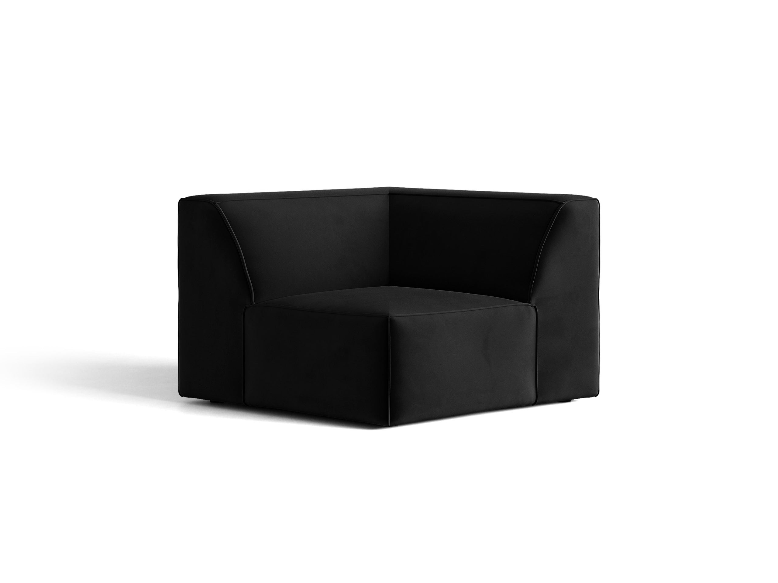 Micadoni Jodie rohový modul sedačky 99 × 99 cm - Zamat Venus (Ven2923) - Čierna