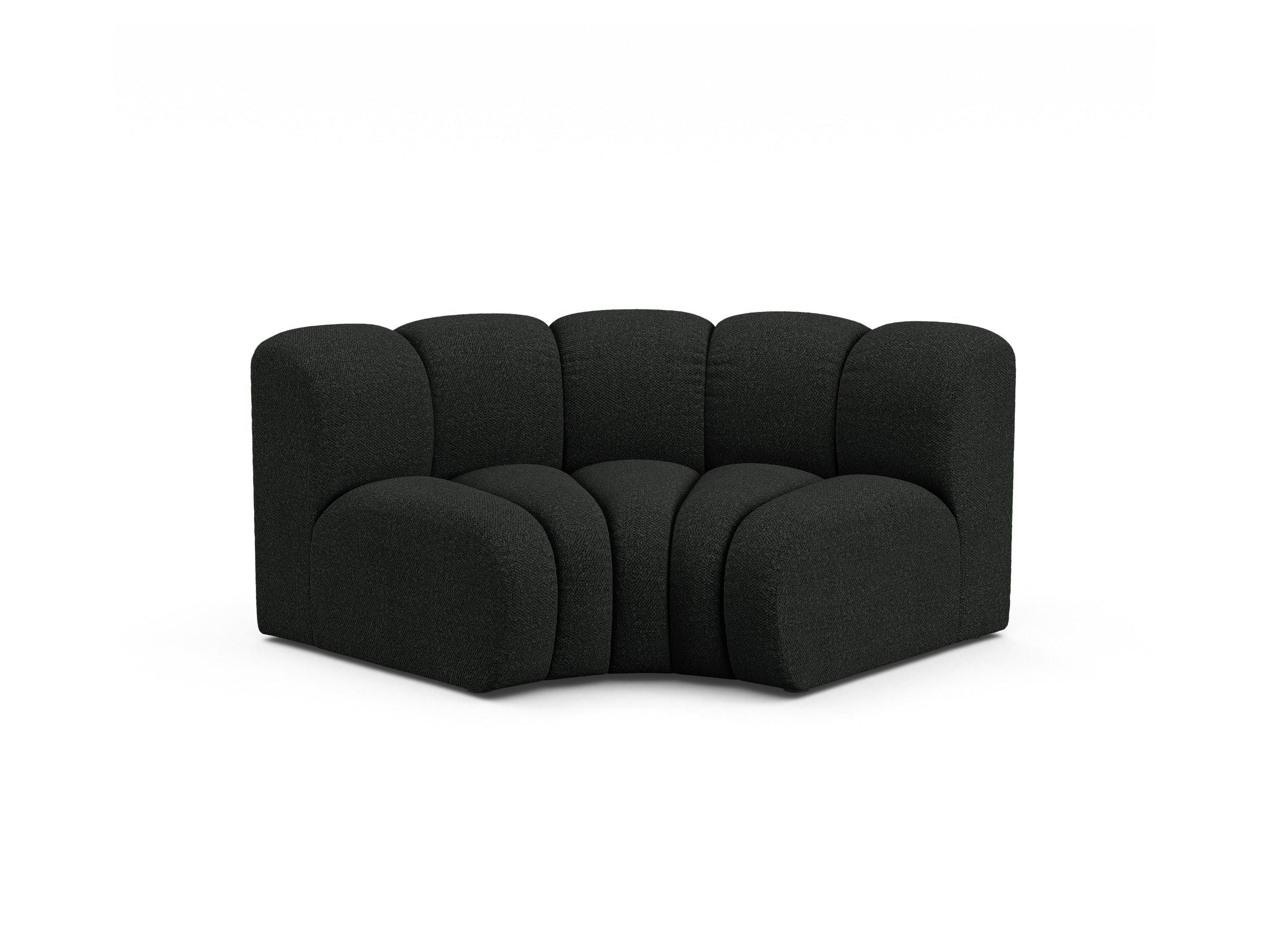 Micadoni Lupine rohový modul sedačky 185 × 95 cm - Buklé Baloo (Bal2082) - Čierna