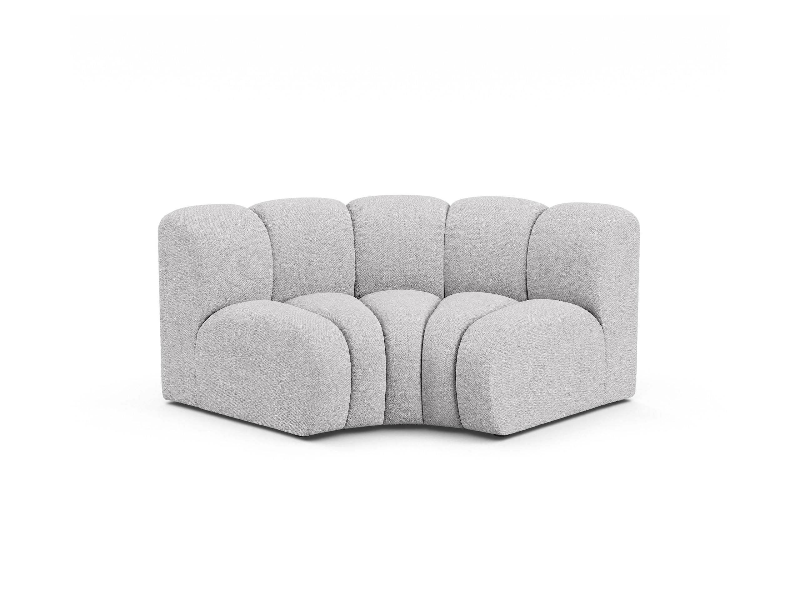 Micadoni Lupine rohový modul sedačky 185 × 95 cm - Buklé Baloo (Bal2085) - Svetlosivá