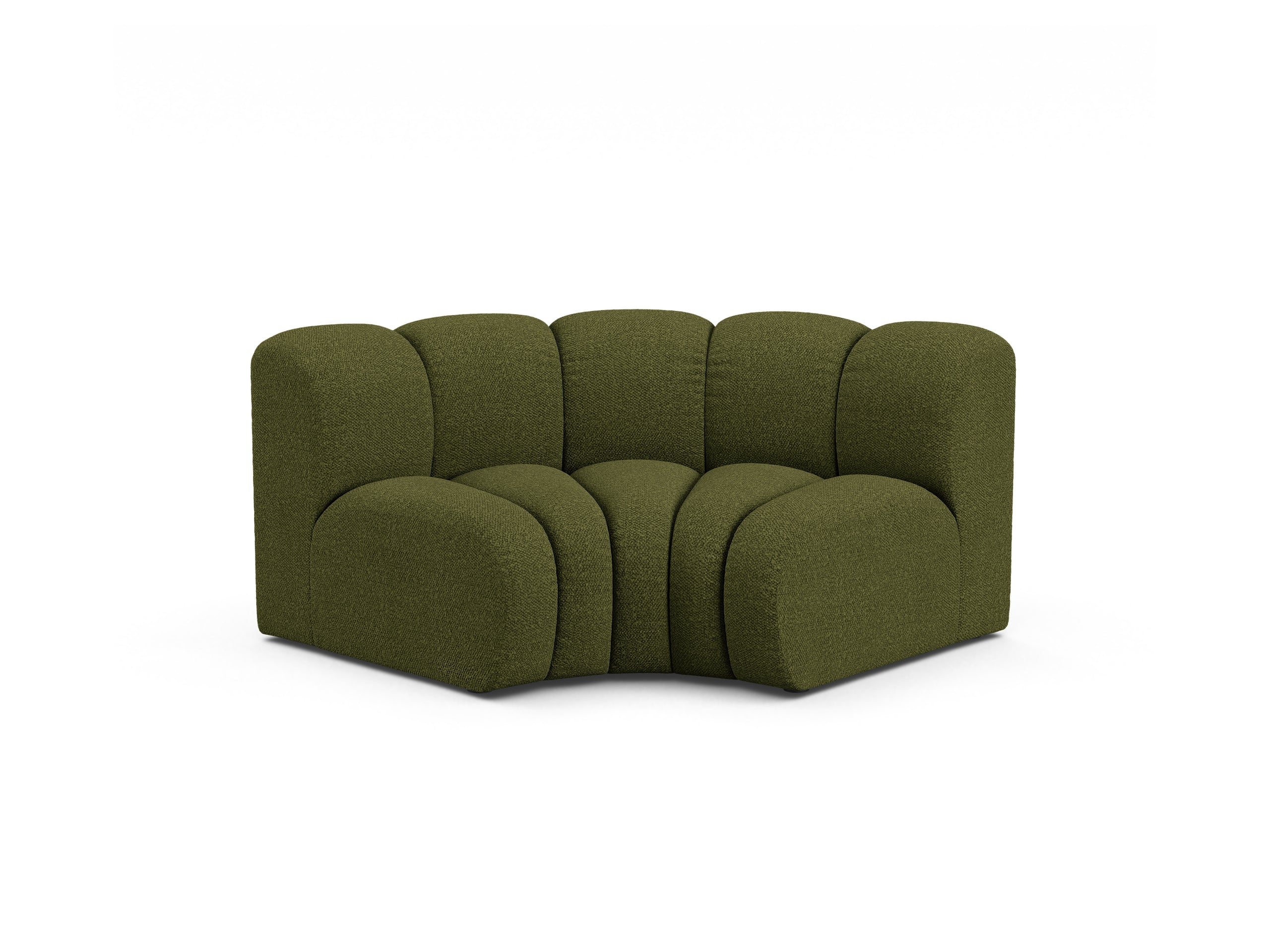 Micadoni Lupine rohový modul sedačky 185 × 95 cm - Buklé Baloo (Bal2090) - Tmavá olivovozelená