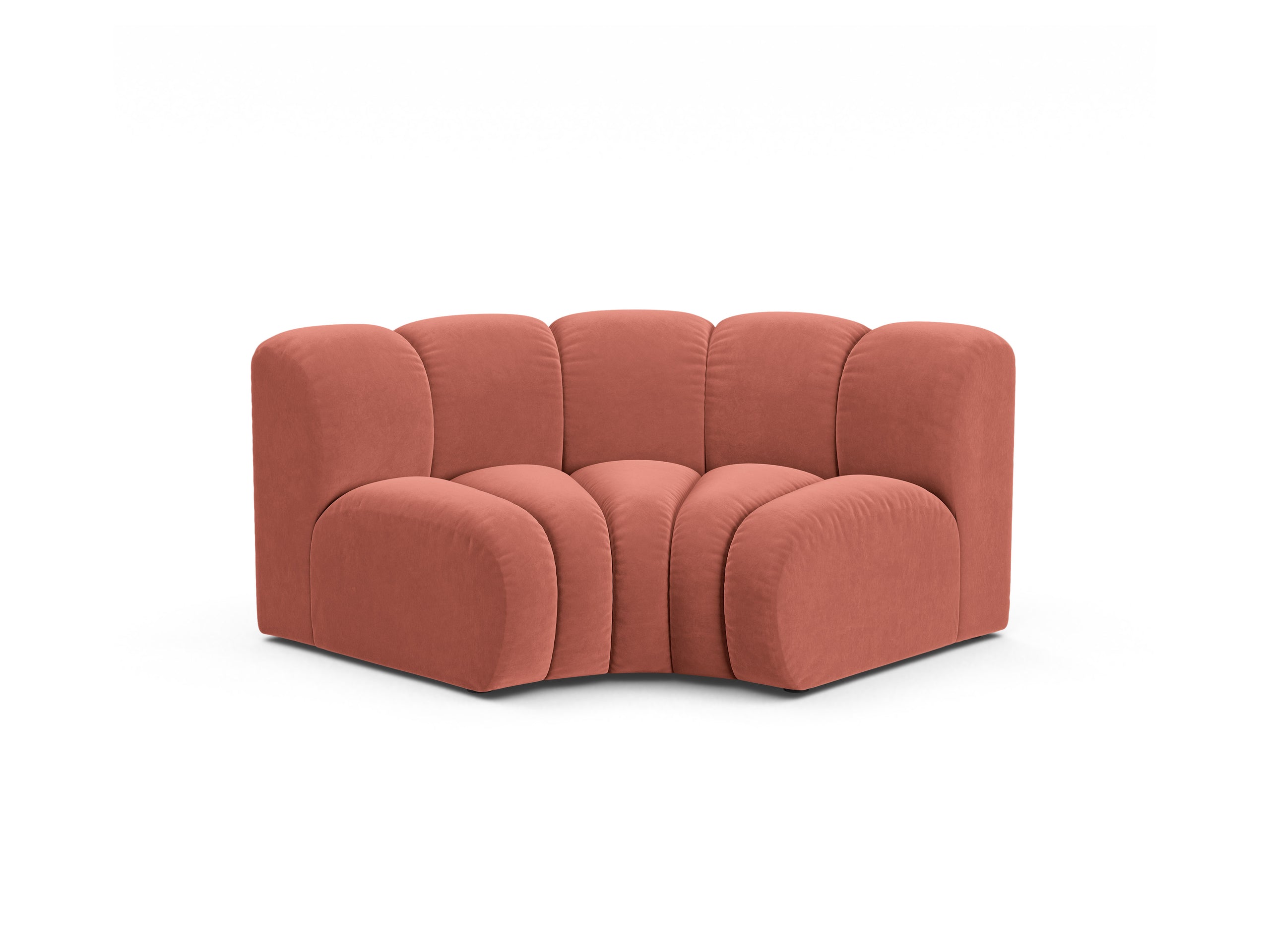 Micadoni Lupine rohový modul sedačky 185 × 95 cm - Zamat Salvador (Sal12) - Koralová